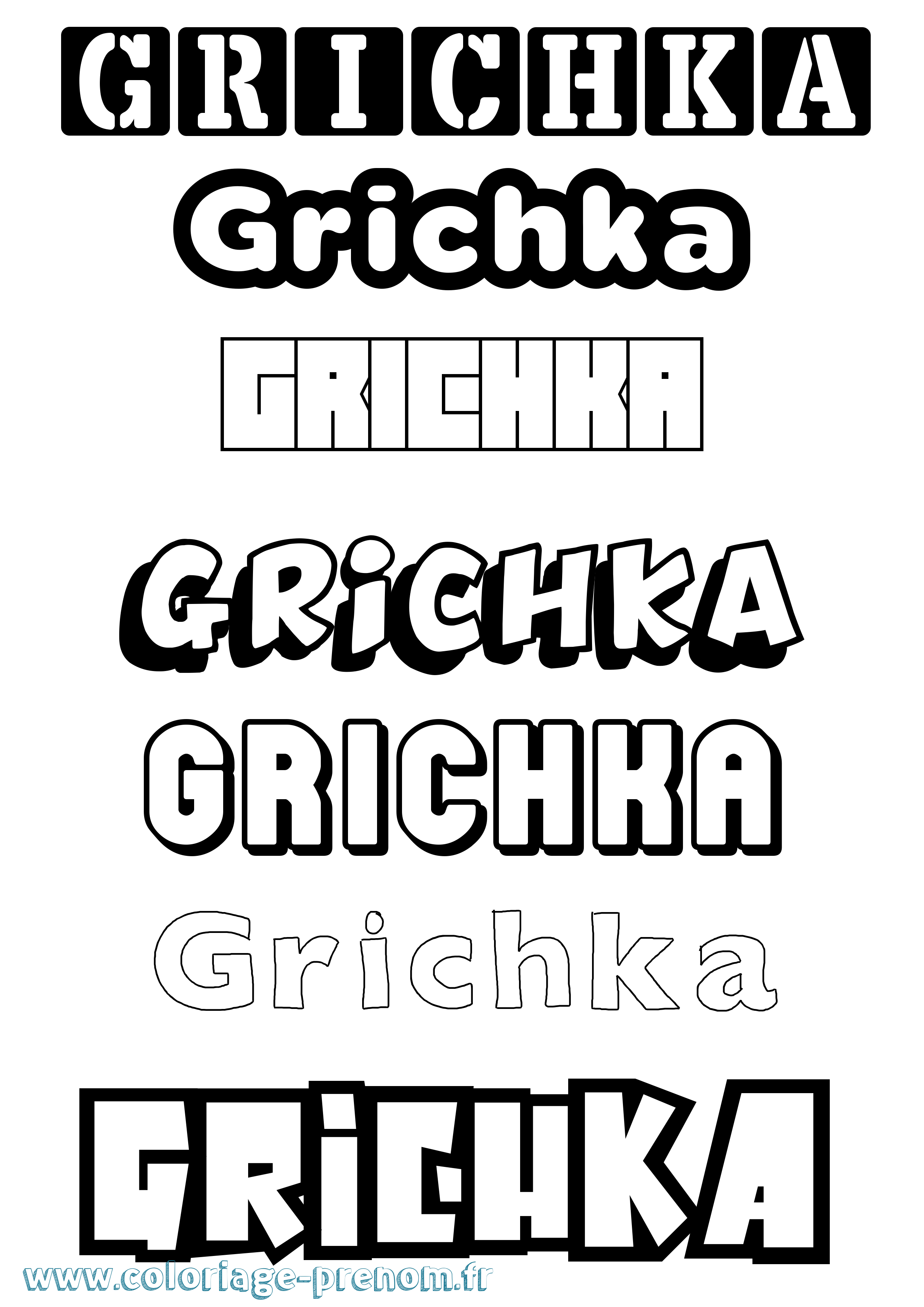 Coloriage Grichka Simple Coloriage prénom Grichka Simple
