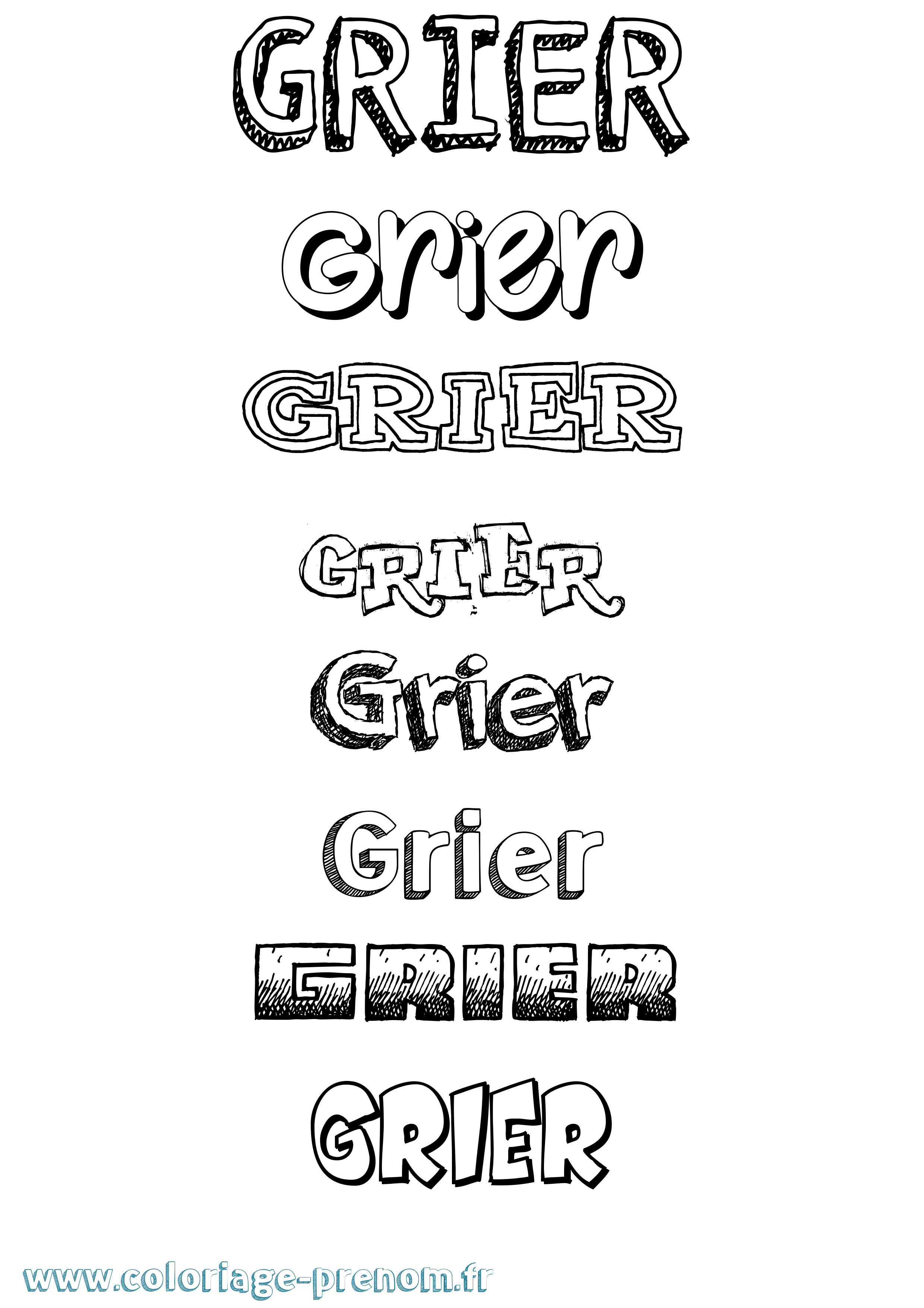 Coloriage Grier Dessiné Coloriage prénom Grier Dessiné