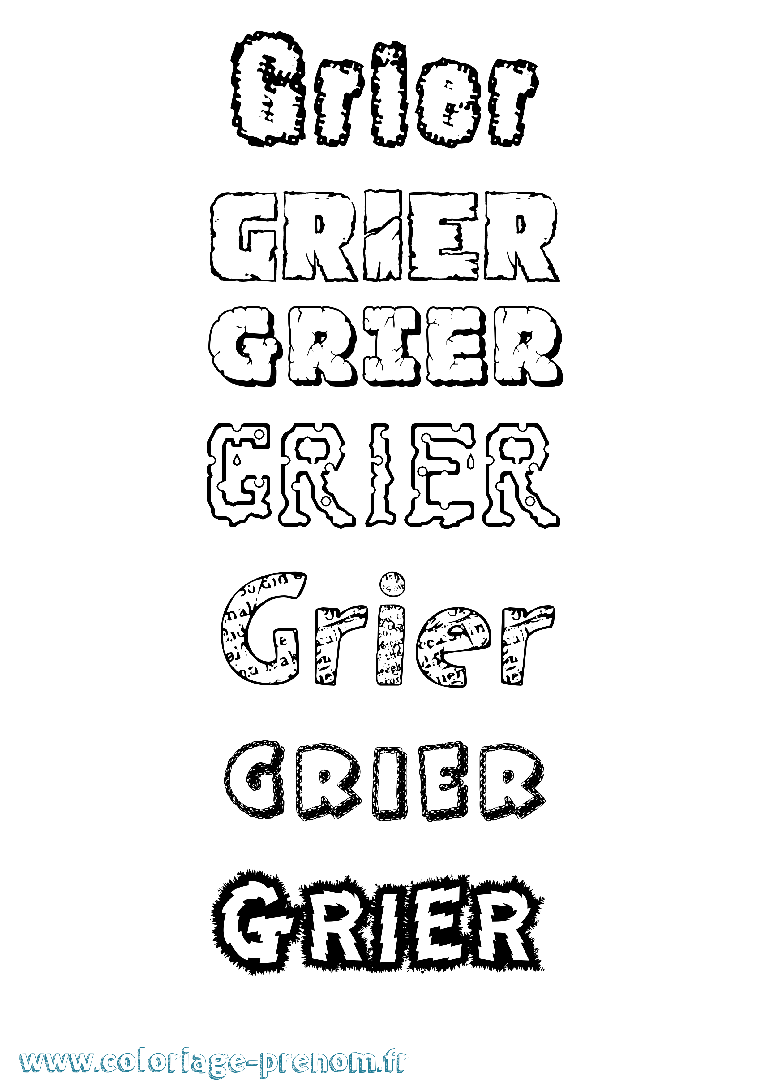 Coloriage Grier Destructuré Coloriage prénom Grier Destructuré