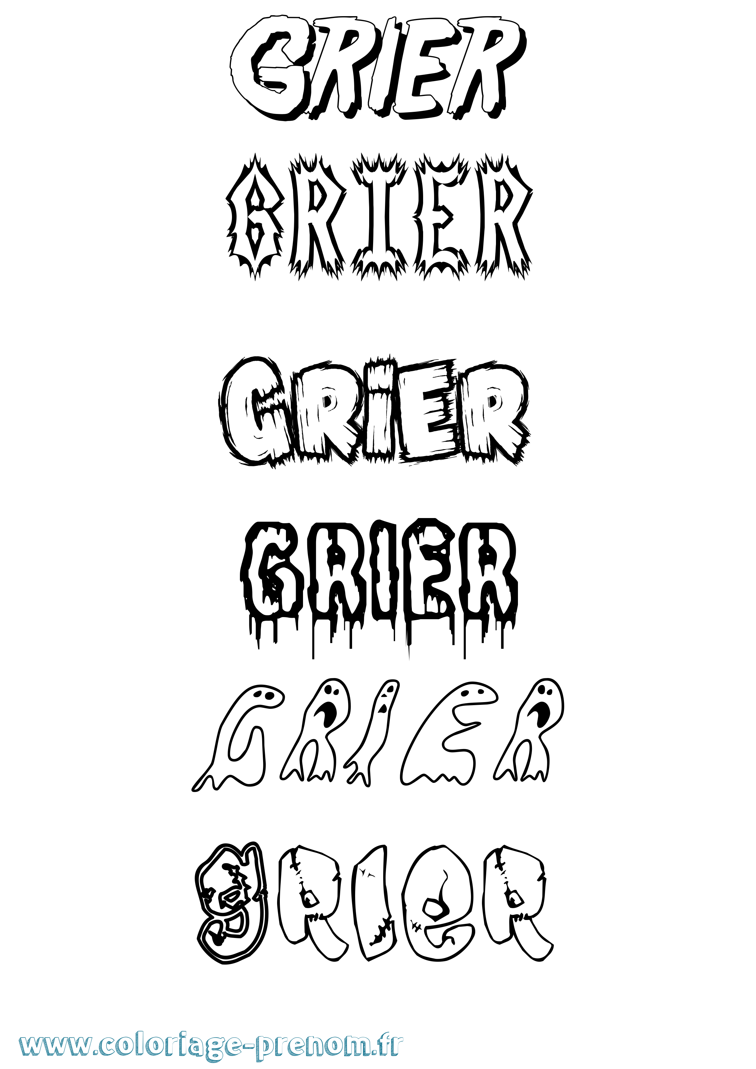 Coloriage Grier Frisson Coloriage prénom Grier Frisson