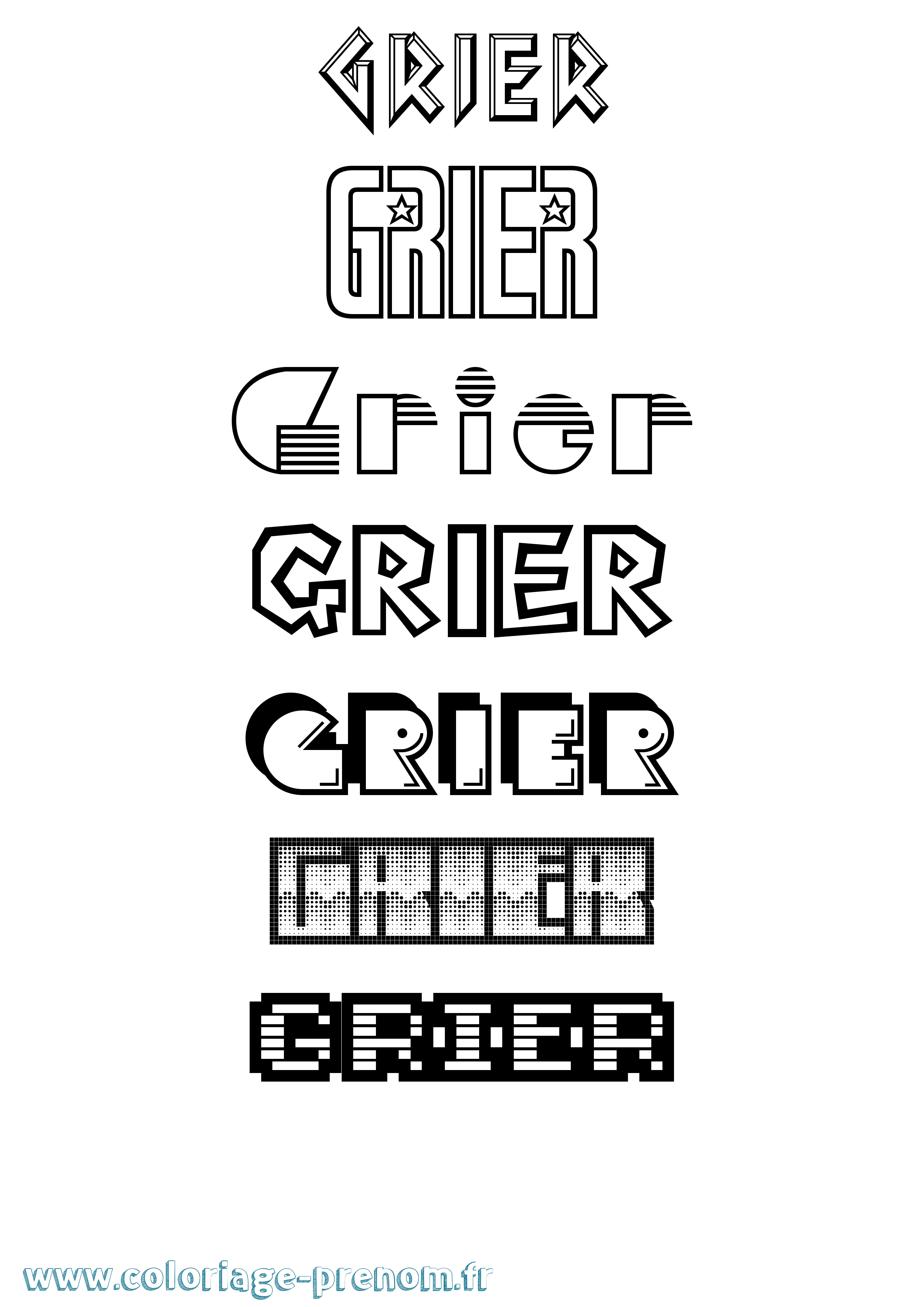 Coloriage Grier Jeux Vidéos Coloriage prénom Grier Jeux Vidéos