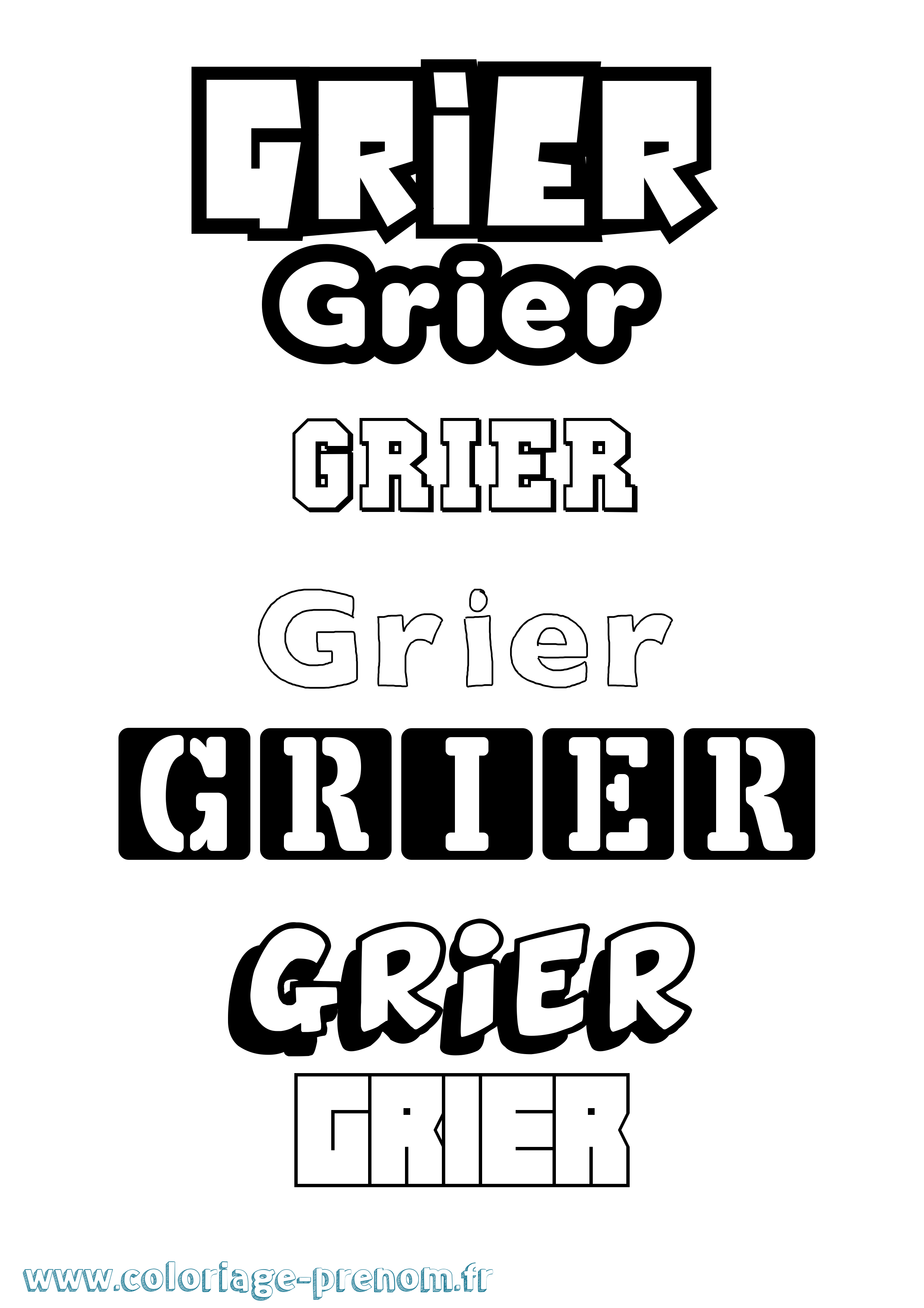Coloriage Grier Simple Coloriage prénom Grier Simple
