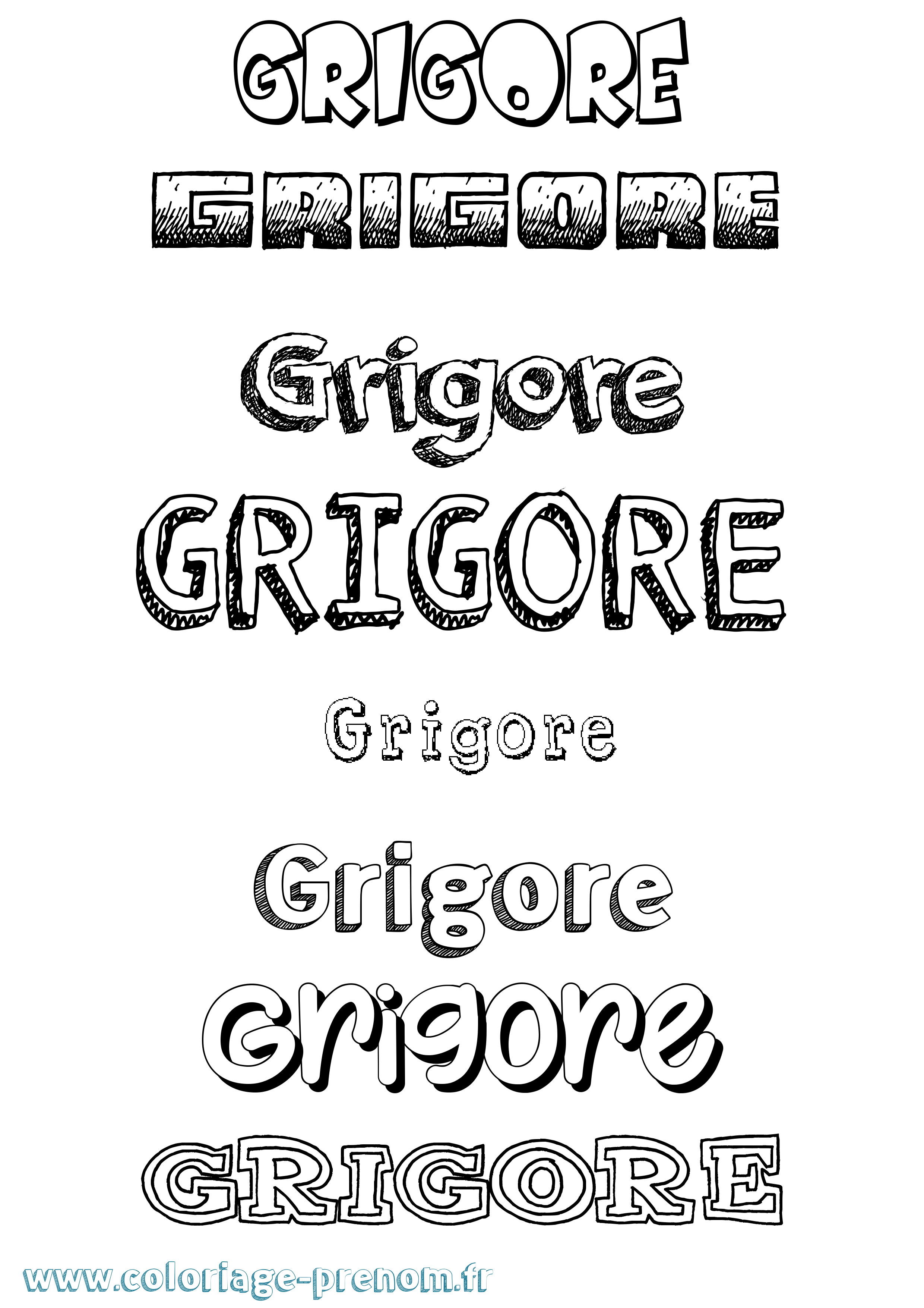 Coloriage Grigore Dessiné Coloriage prénom Grigore Dessiné