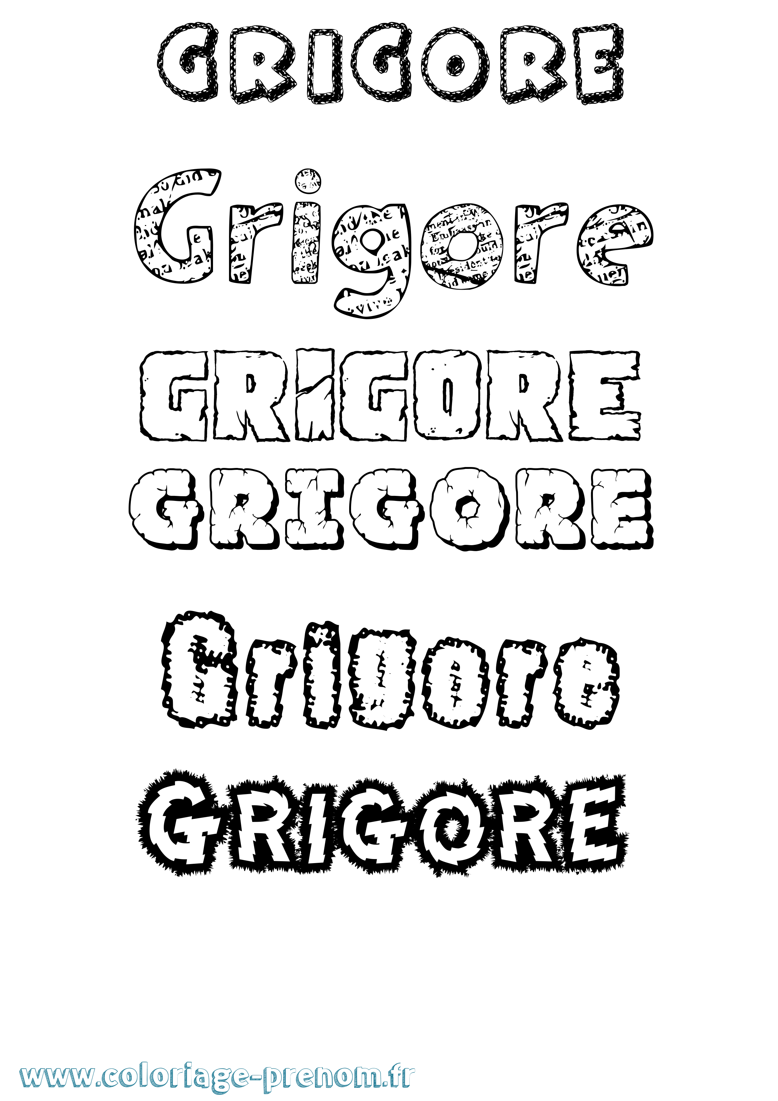 Coloriage Grigore Destructuré Coloriage prénom Grigore Destructuré