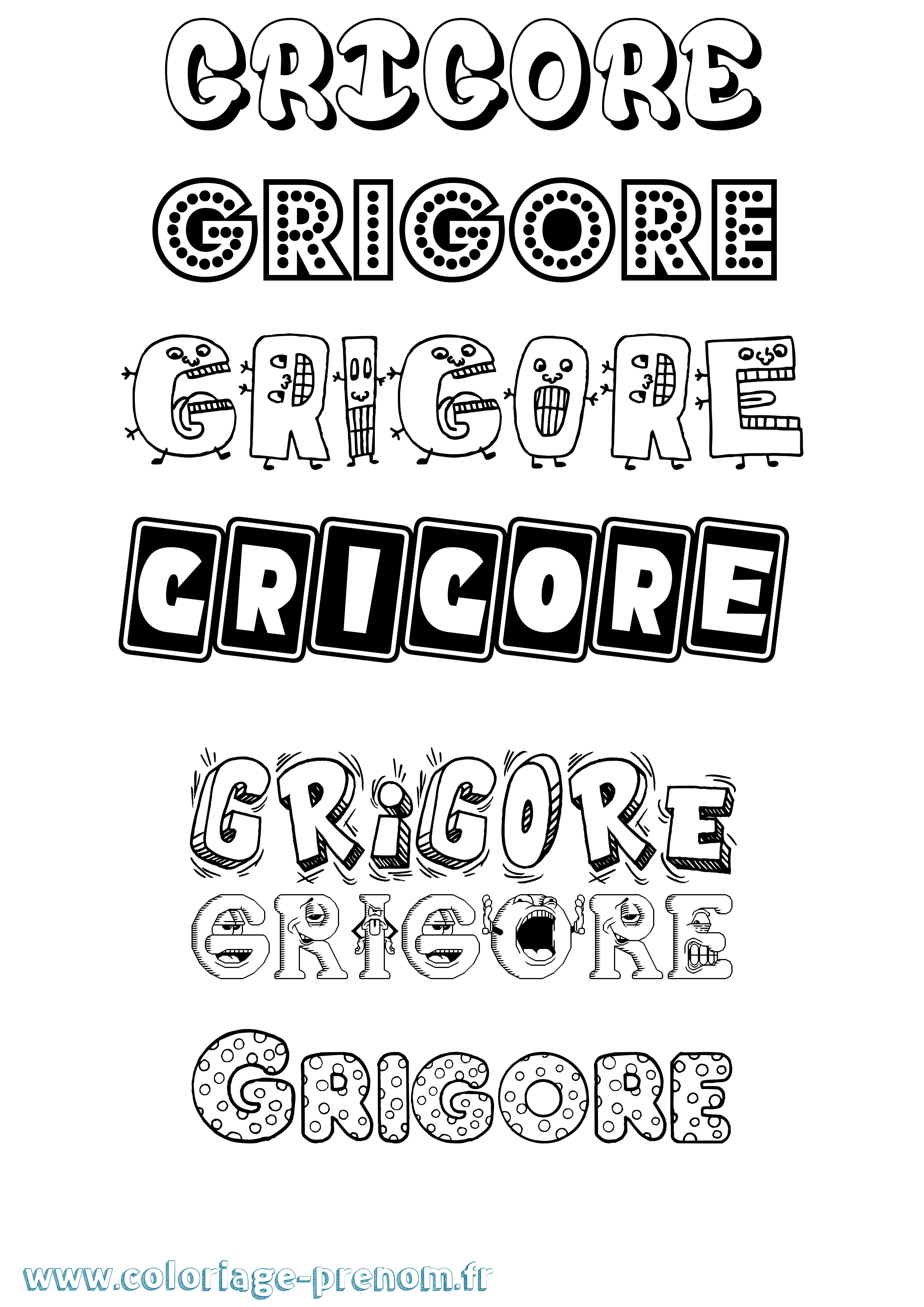 Coloriage Grigore Fun Coloriage prénom Grigore Fun