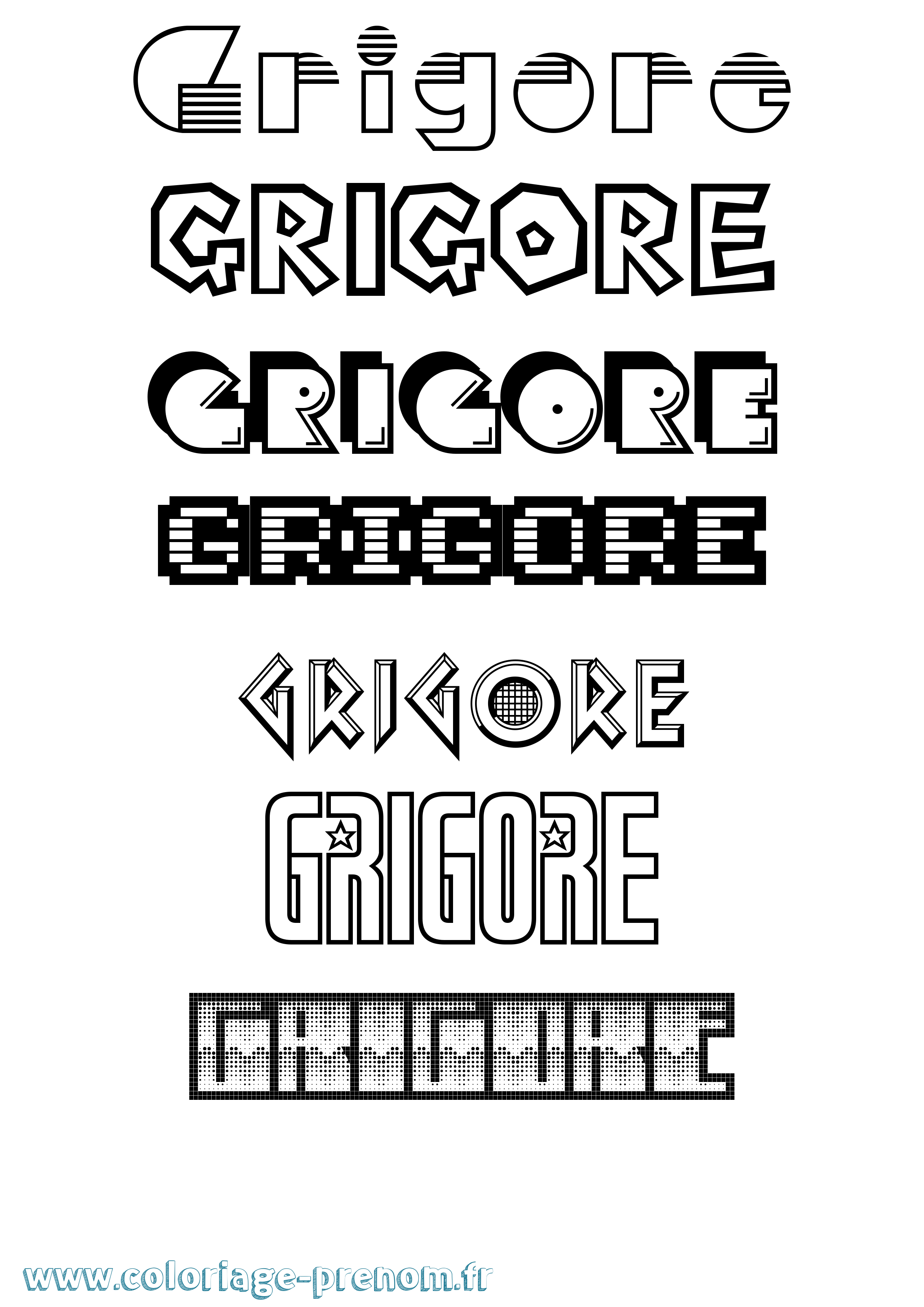 Coloriage Grigore Jeux Vidéos Coloriage prénom Grigore Jeux Vidéos