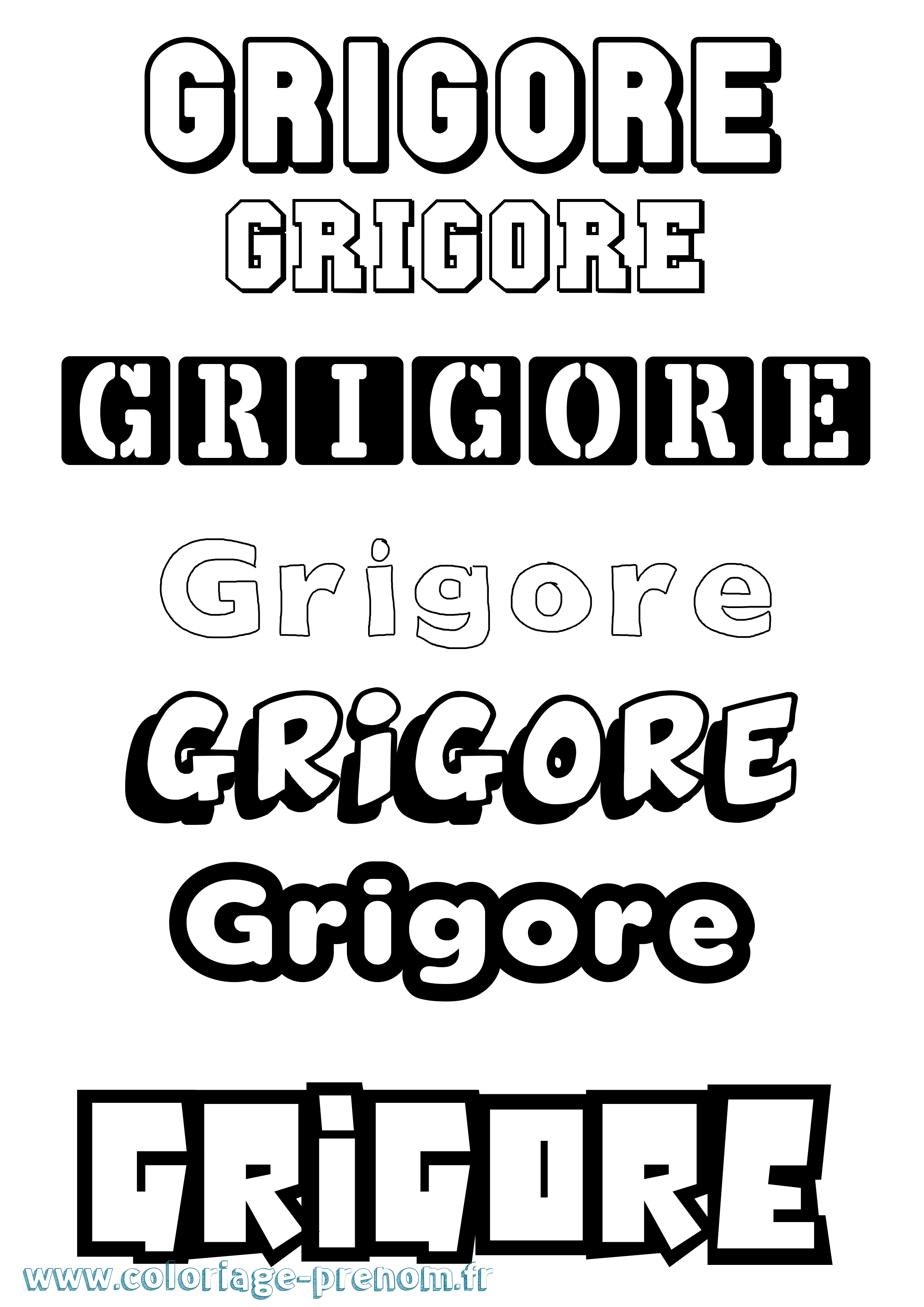 Coloriage Grigore Simple Coloriage prénom Grigore Simple