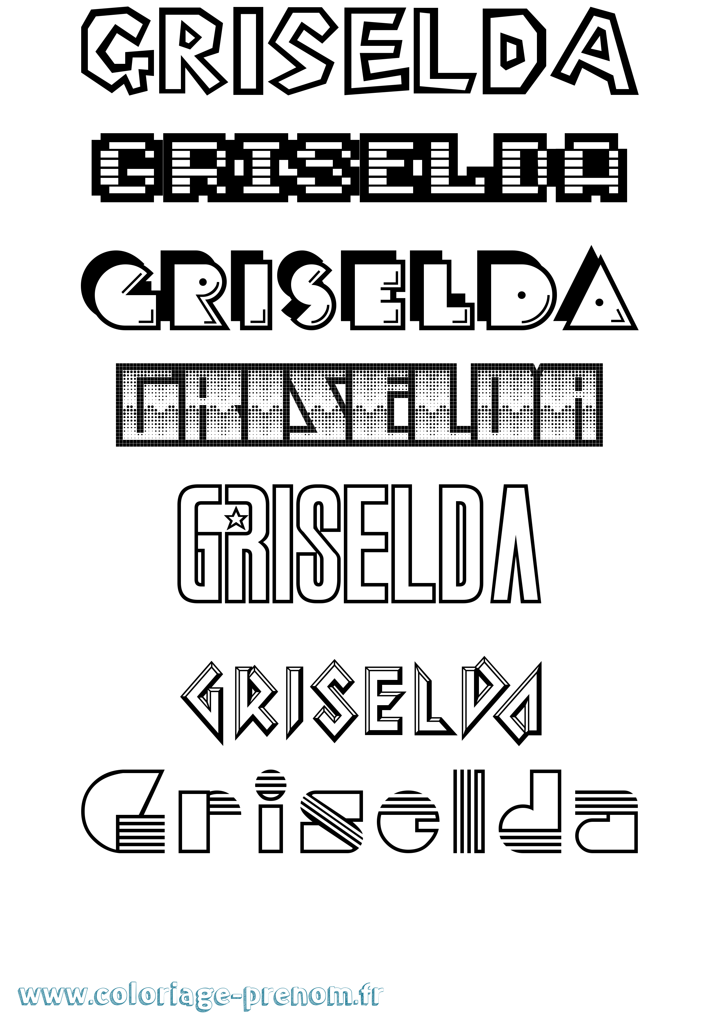 Coloriage Griselda Jeux Vidéos Coloriage prénom Griselda Jeux Vidéos