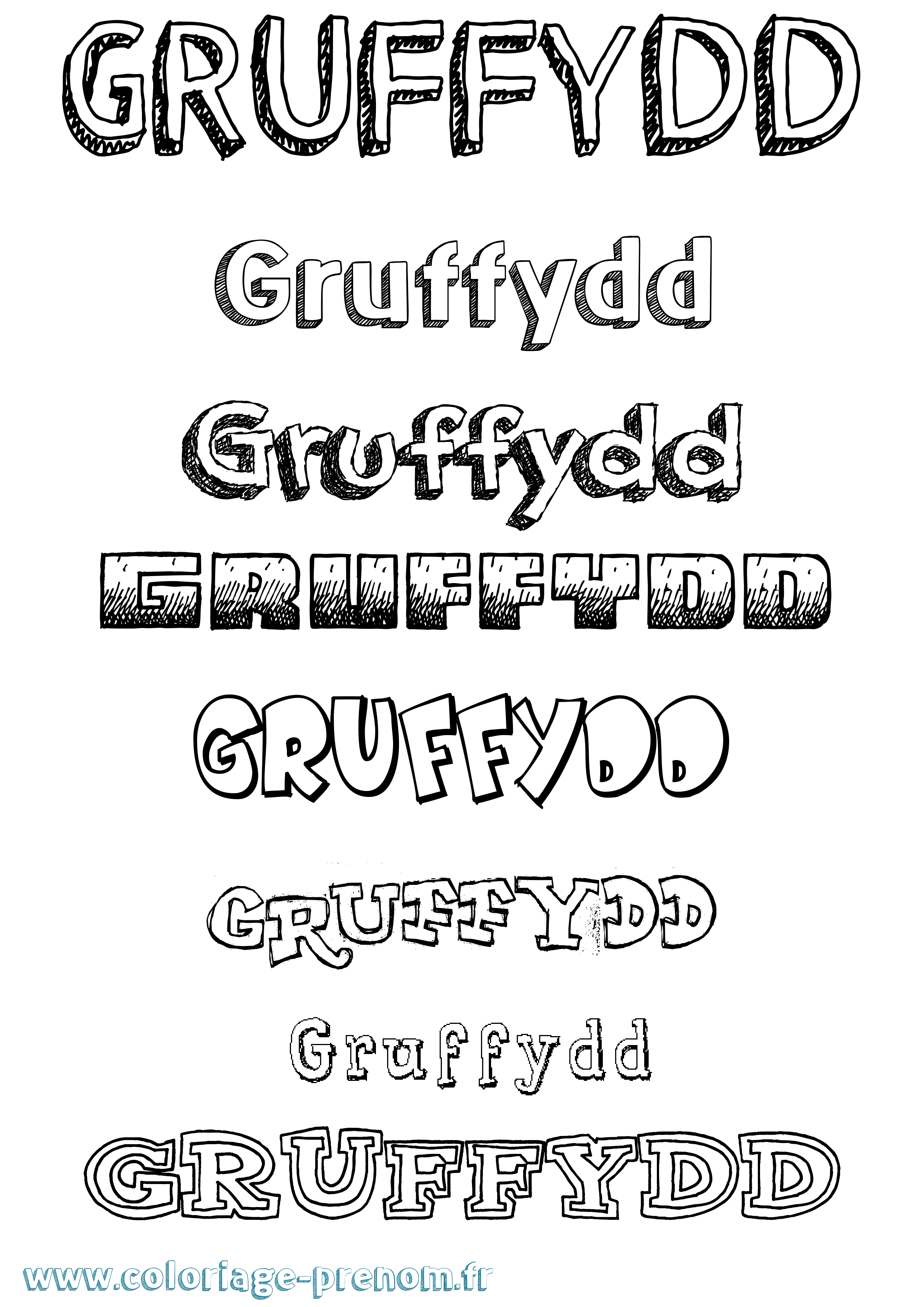 Coloriage Gruffydd Dessiné Coloriage prénom Gruffydd Dessiné