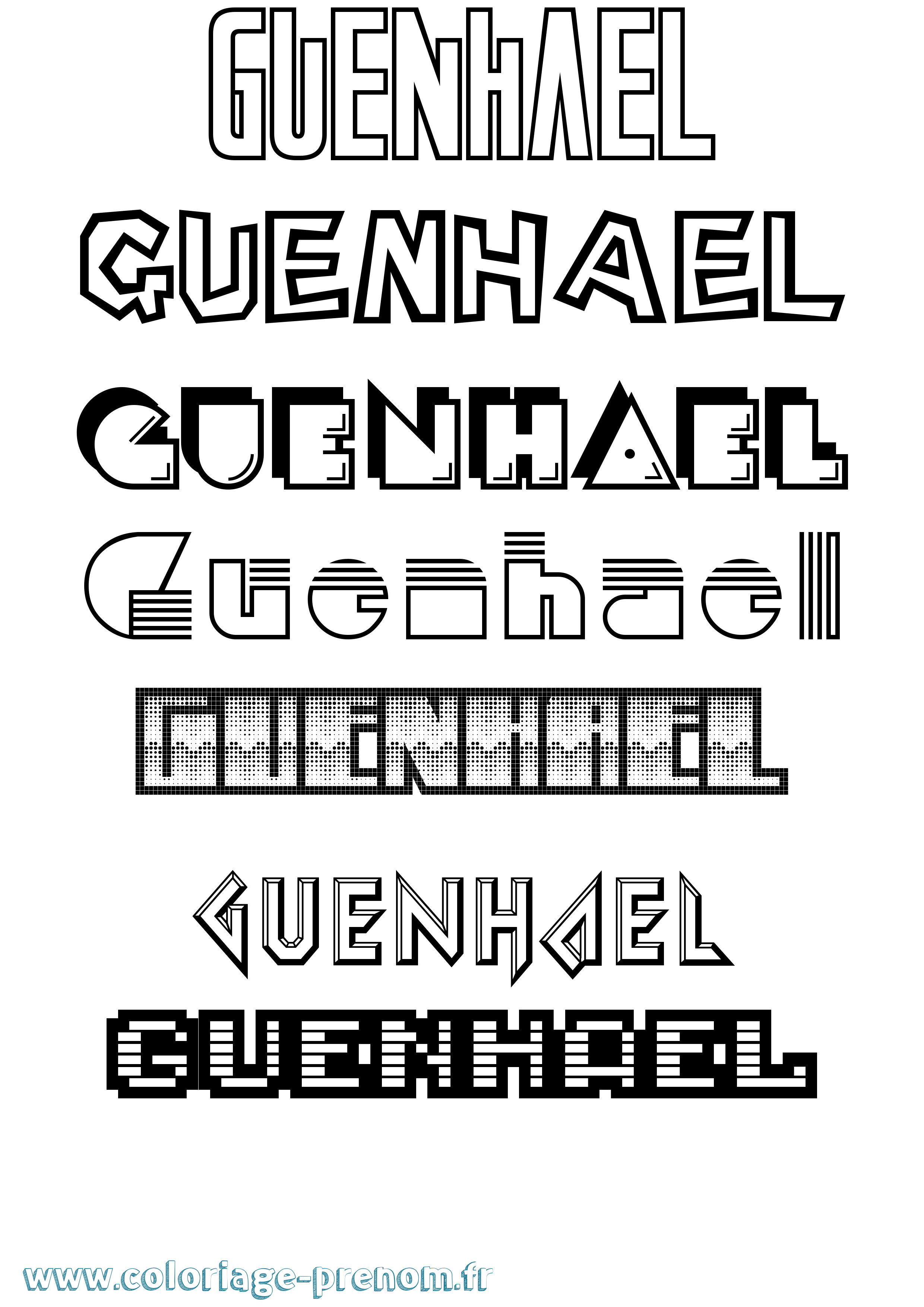 Coloriage Guenhael Jeux Vidéos Coloriage prénom Guenhael Jeux Vidéos
