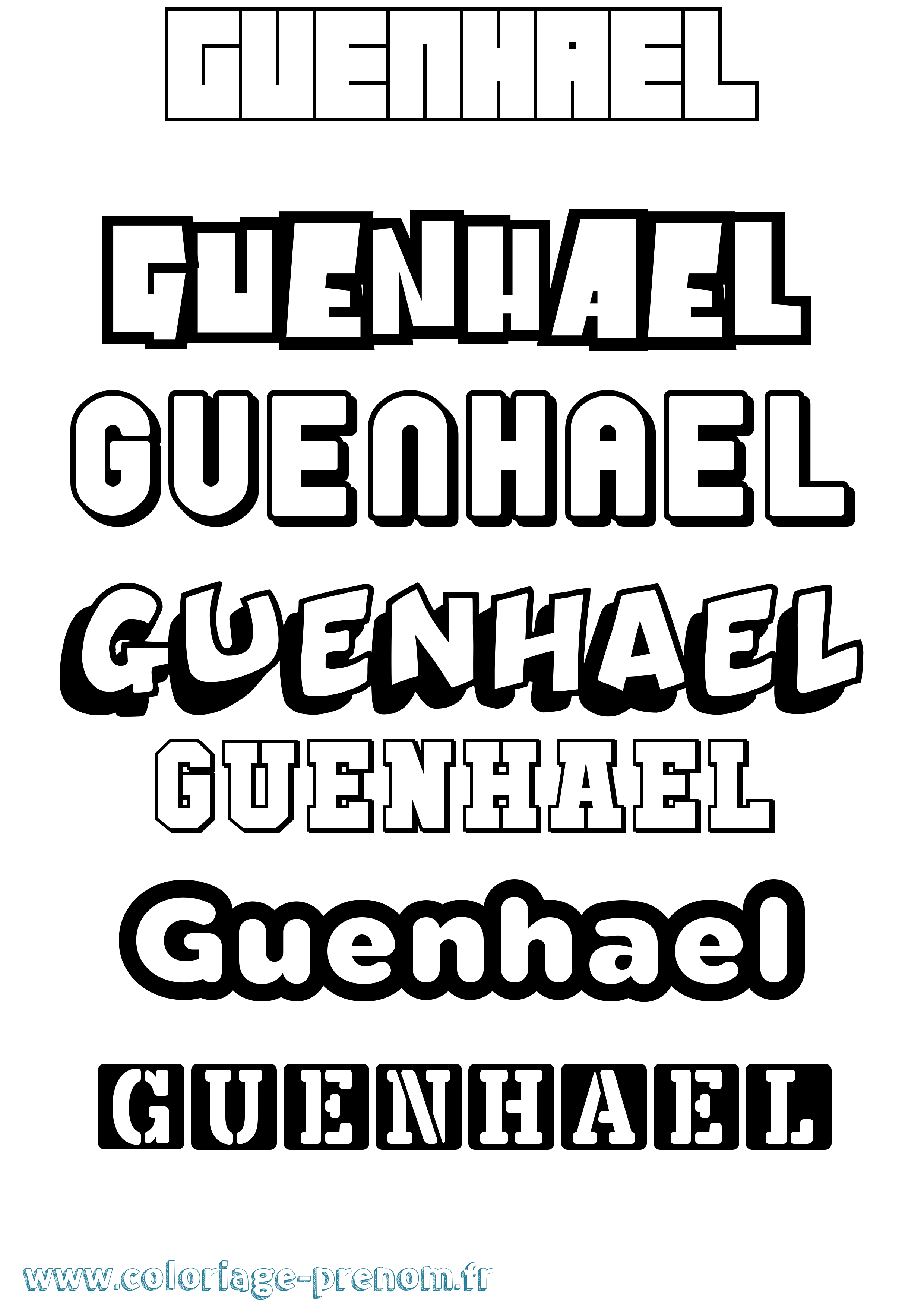 Coloriage Guenhael Simple Coloriage prénom Guenhael Simple