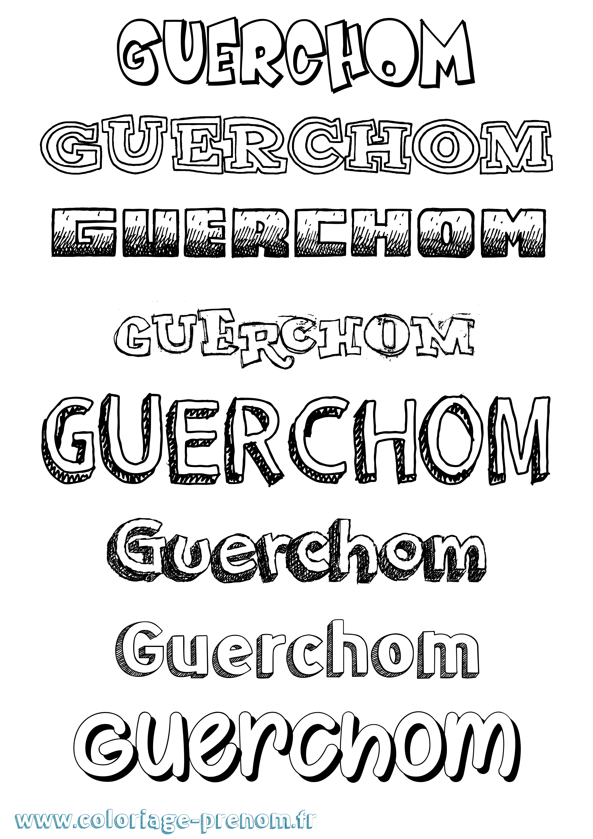Coloriage Guerchom Dessiné Coloriage prénom Guerchom Dessiné
