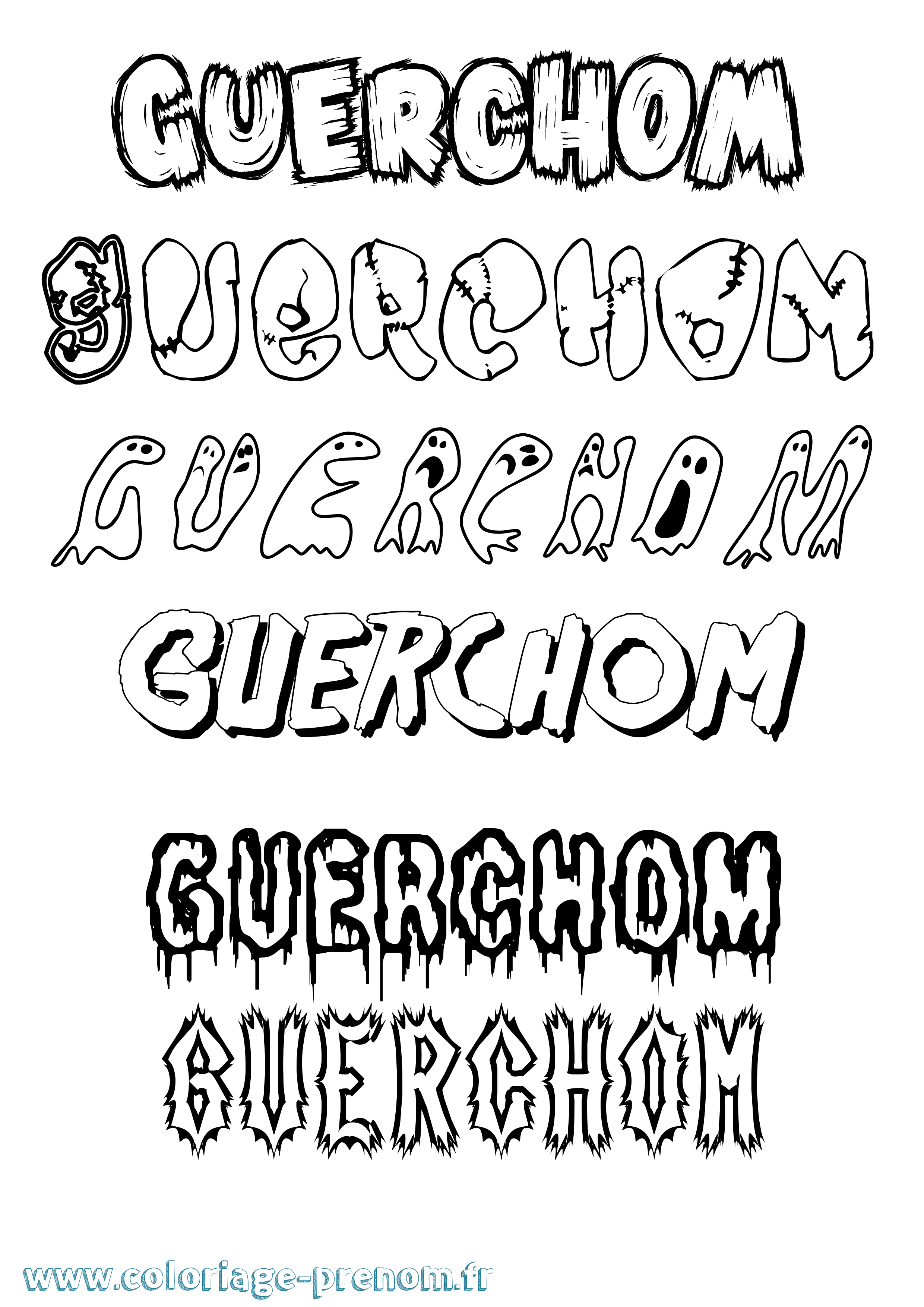 Coloriage Guerchom Frisson Coloriage prénom Guerchom Frisson
