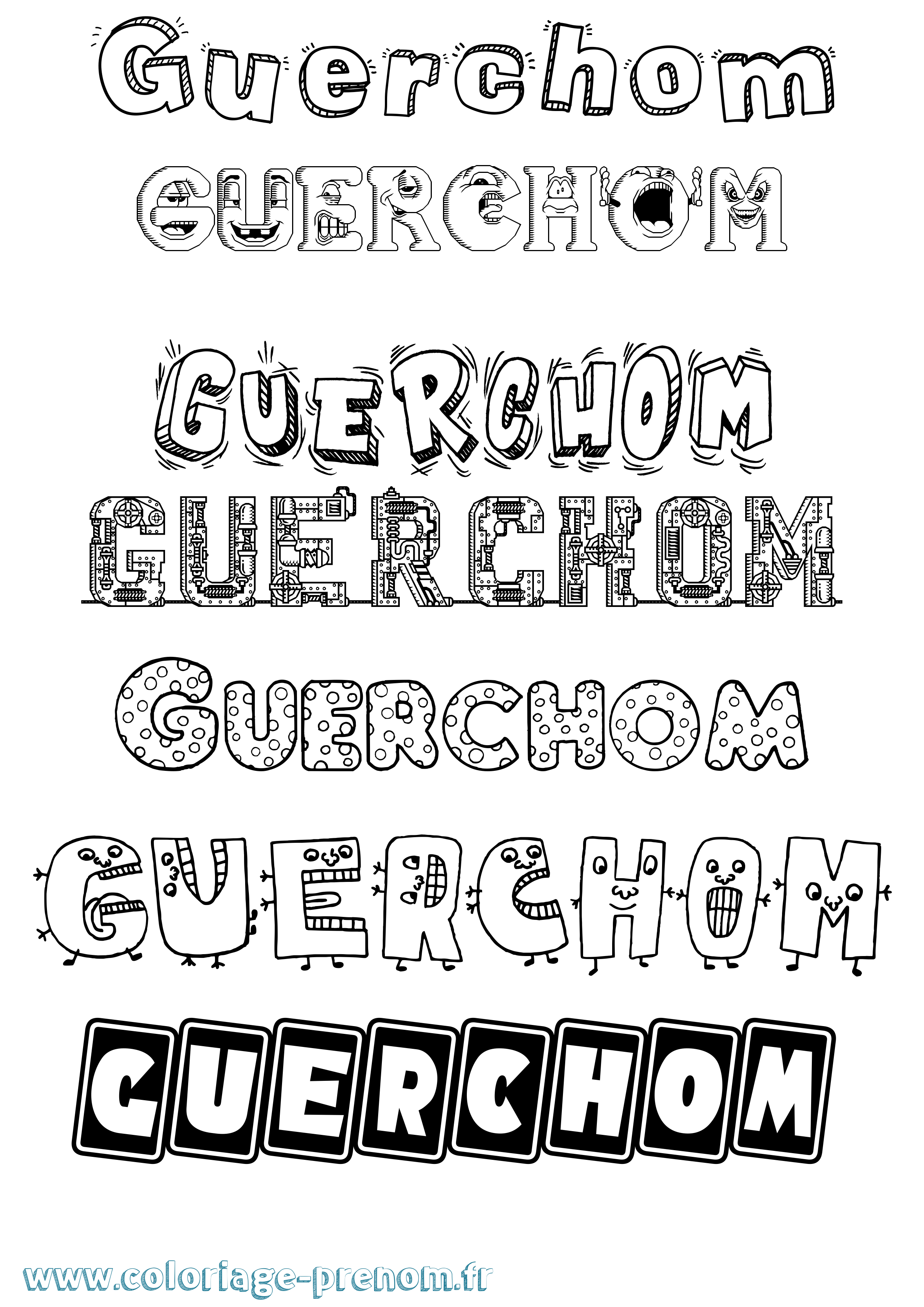 Coloriage Guerchom Fun Coloriage prénom Guerchom Fun