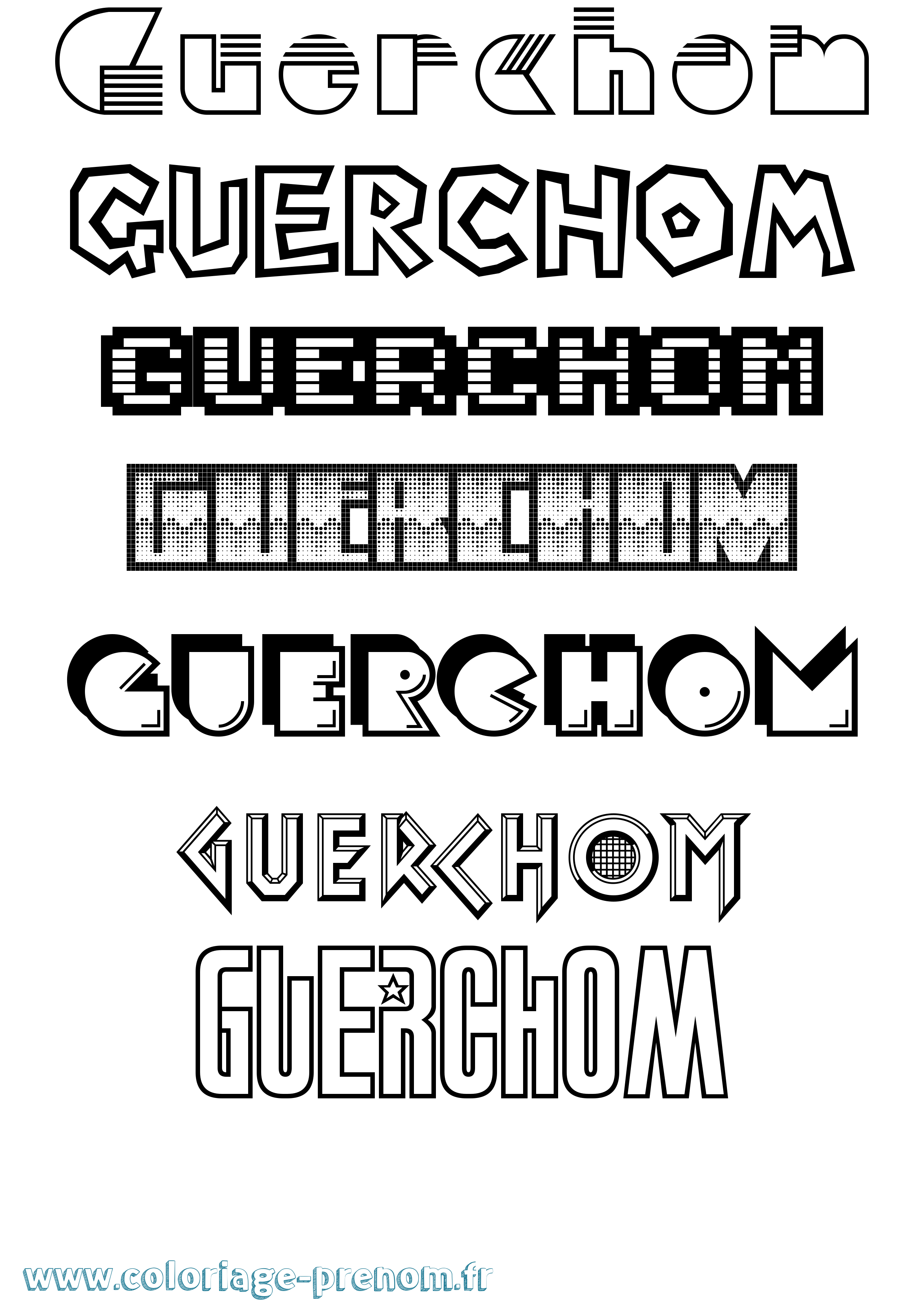 Coloriage Guerchom Jeux Vidéos Coloriage prénom Guerchom Jeux Vidéos