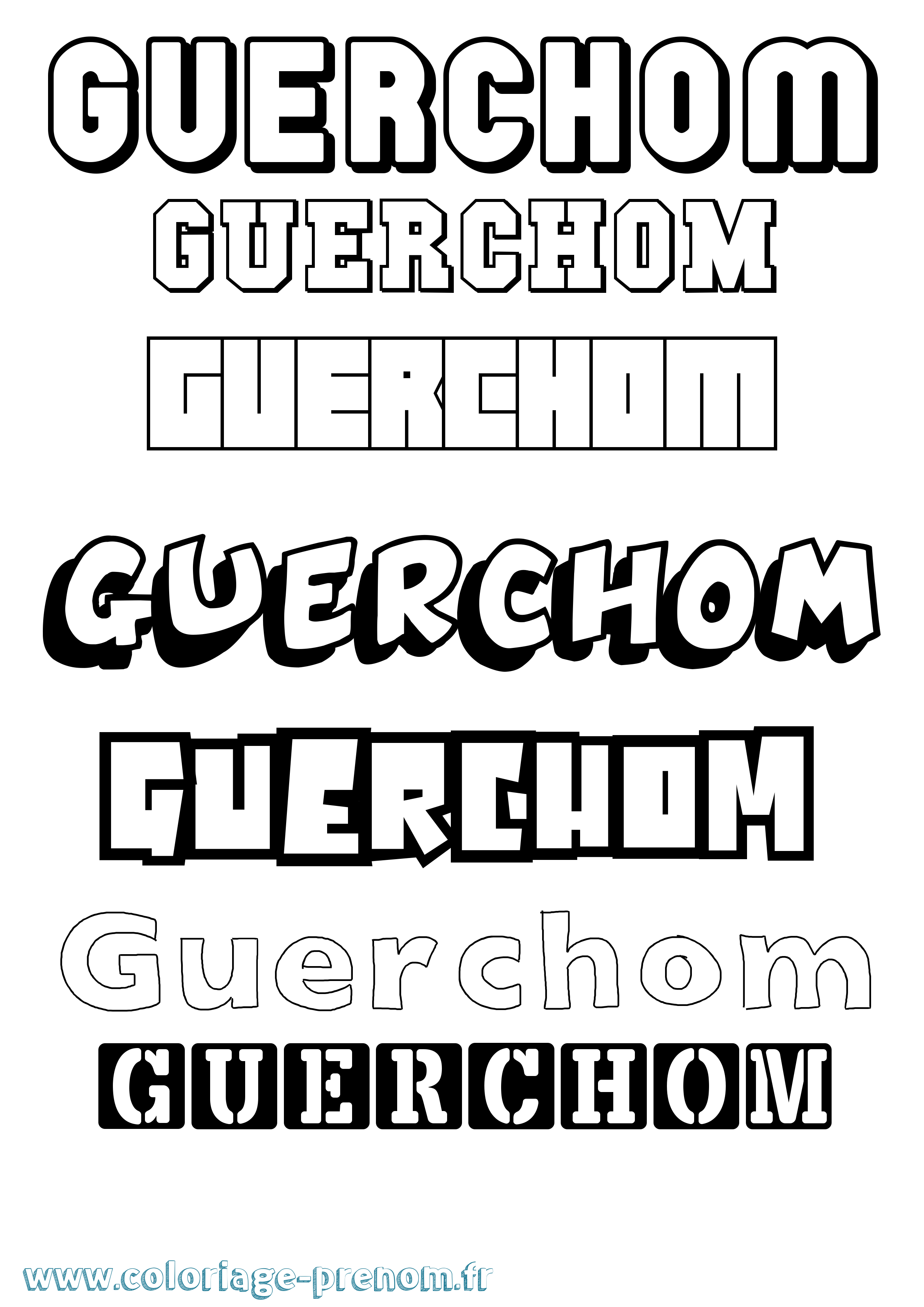 Coloriage Guerchom Simple Coloriage prénom Guerchom Simple