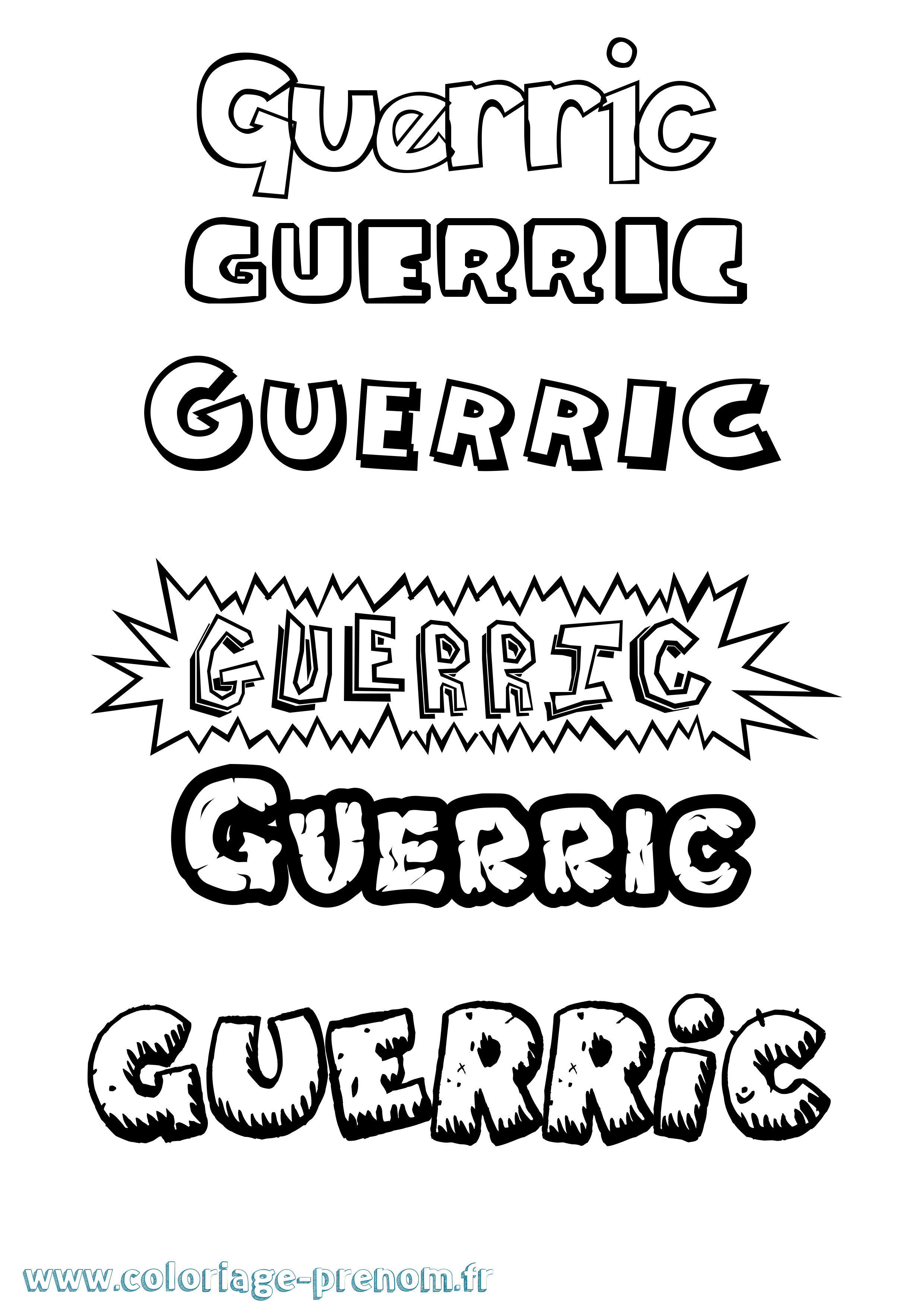 Coloriage Guerric Dessin Animé Coloriage prénom Guerric Dessin Animé