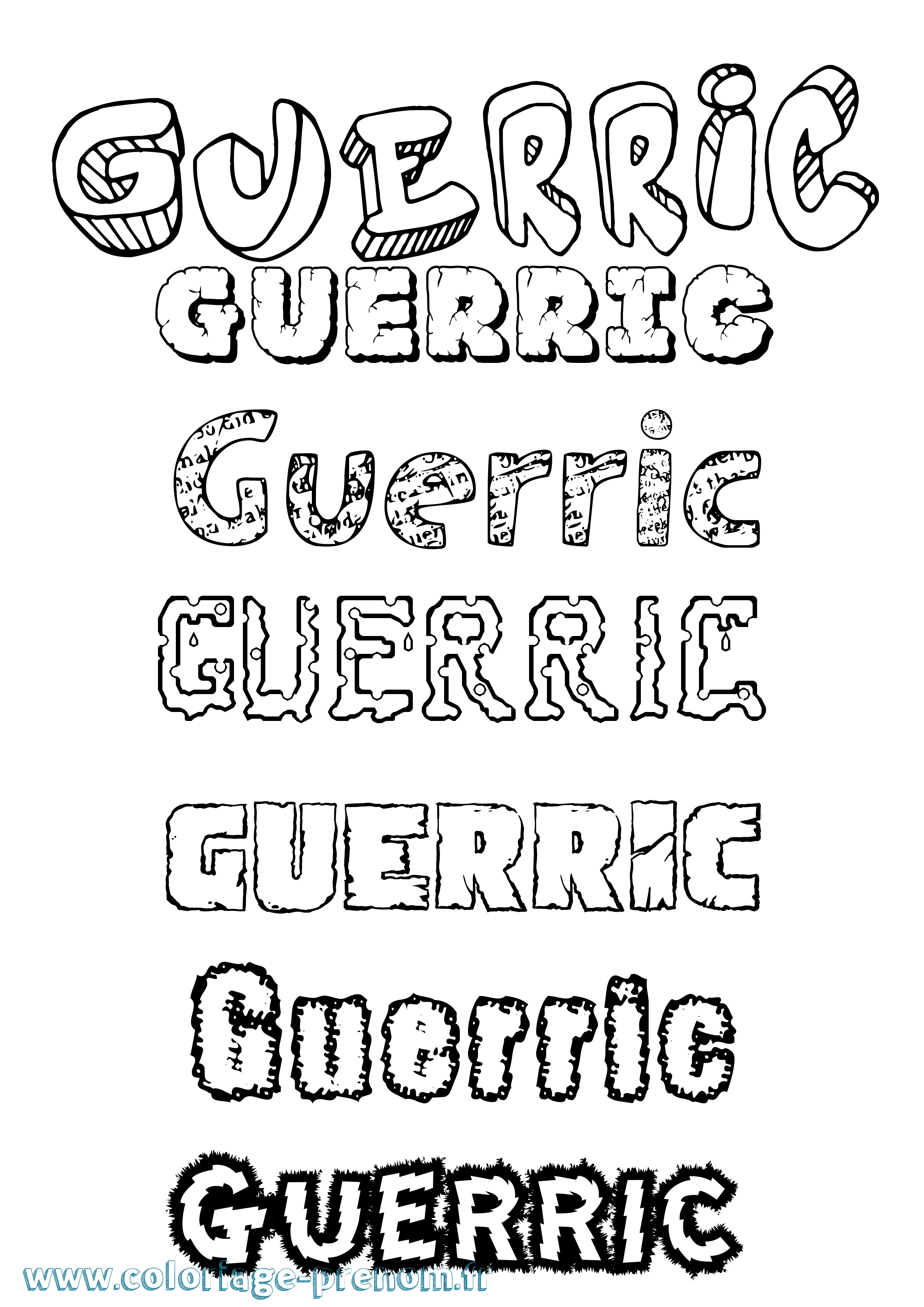 Coloriage Guerric Destructuré Coloriage prénom Guerric Destructuré