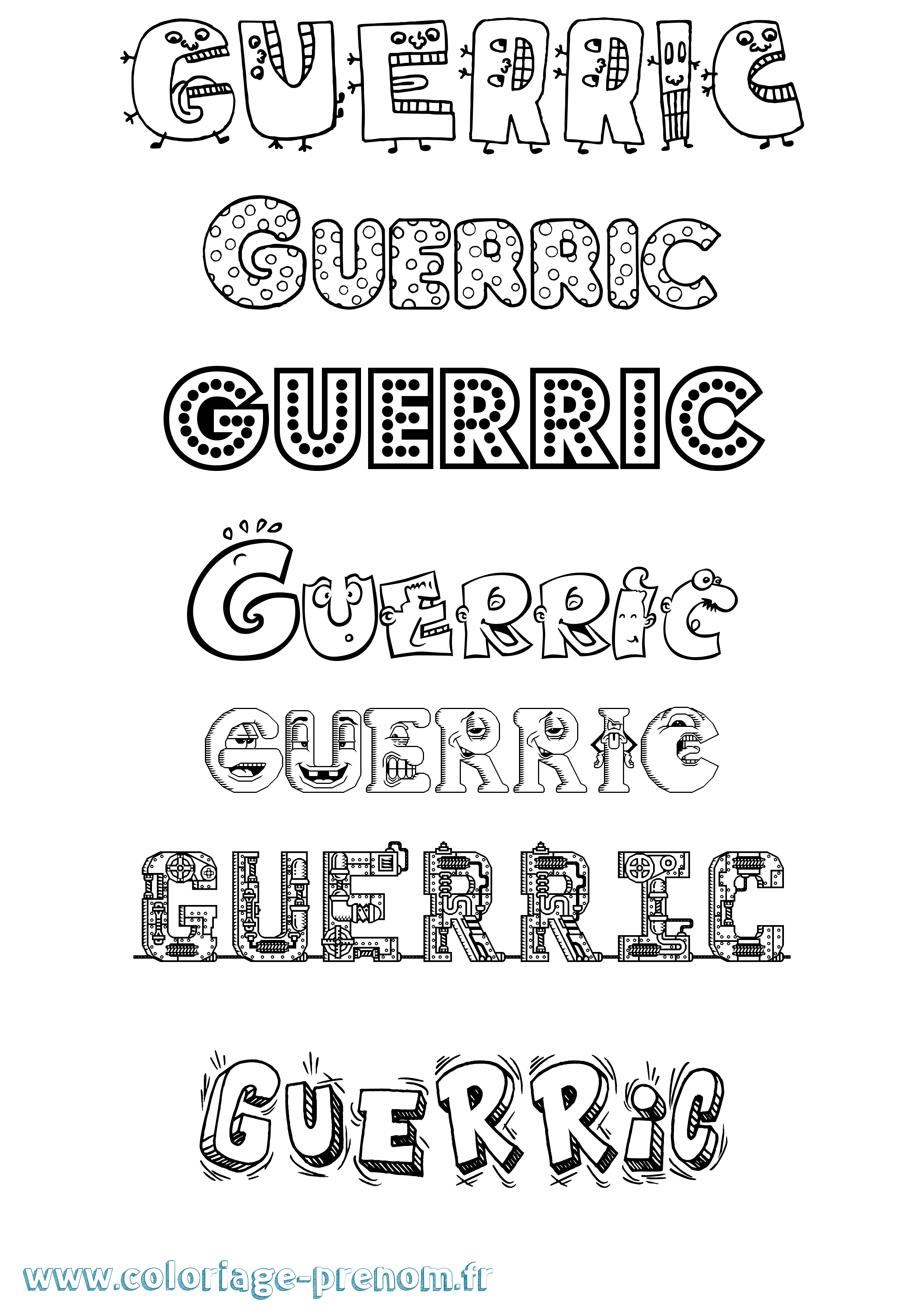 Coloriage Guerric Fun Coloriage prénom Guerric Fun