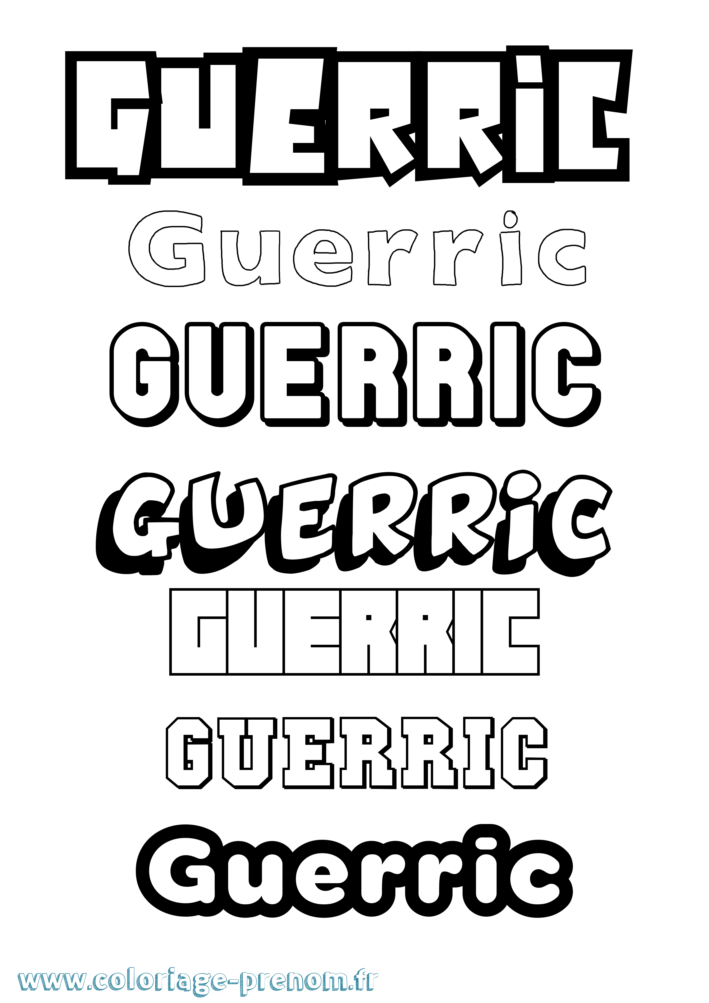 Coloriage Guerric Simple Coloriage prénom Guerric Simple