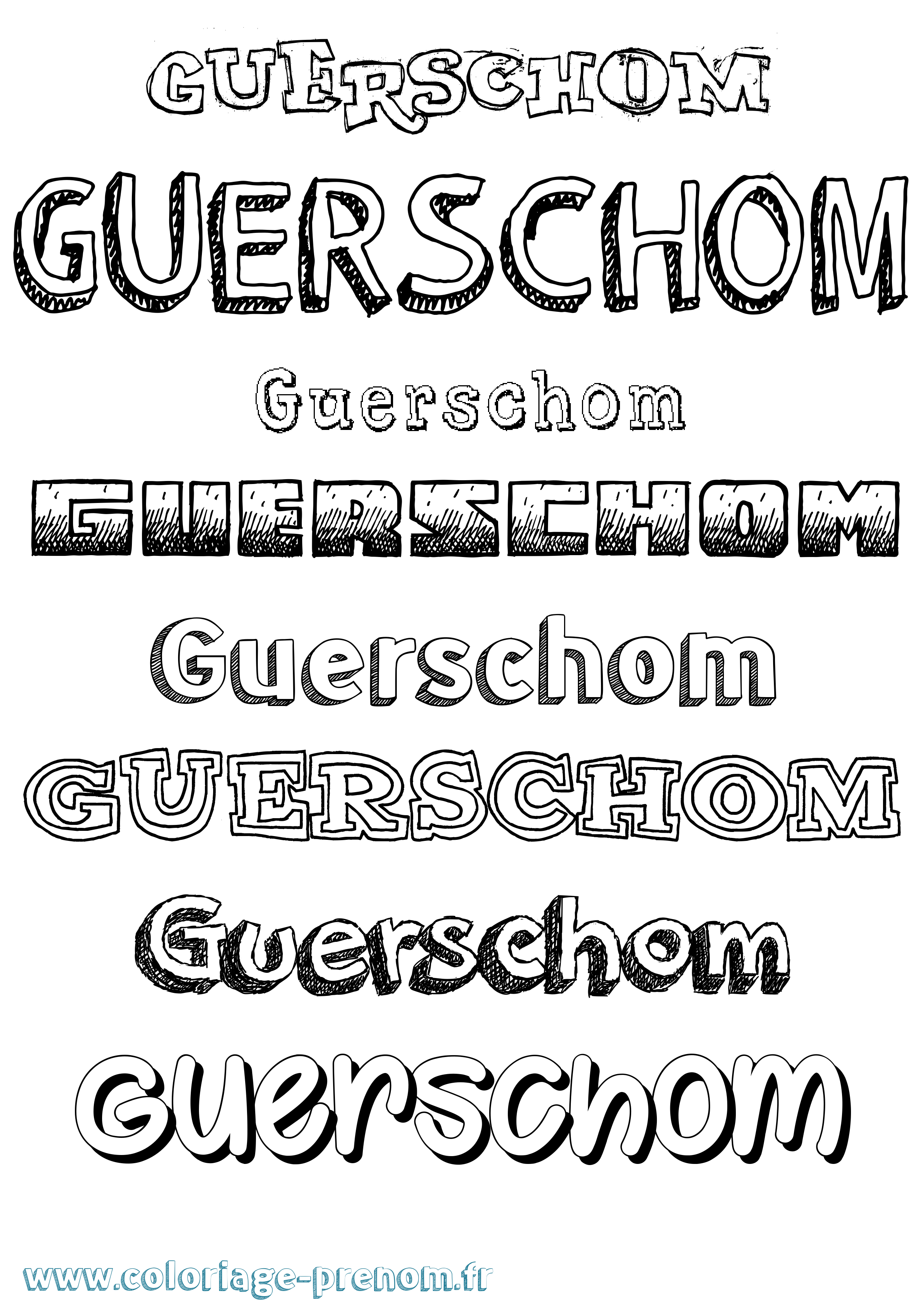 Coloriage Guerschom Dessiné Coloriage prénom Guerschom Dessiné