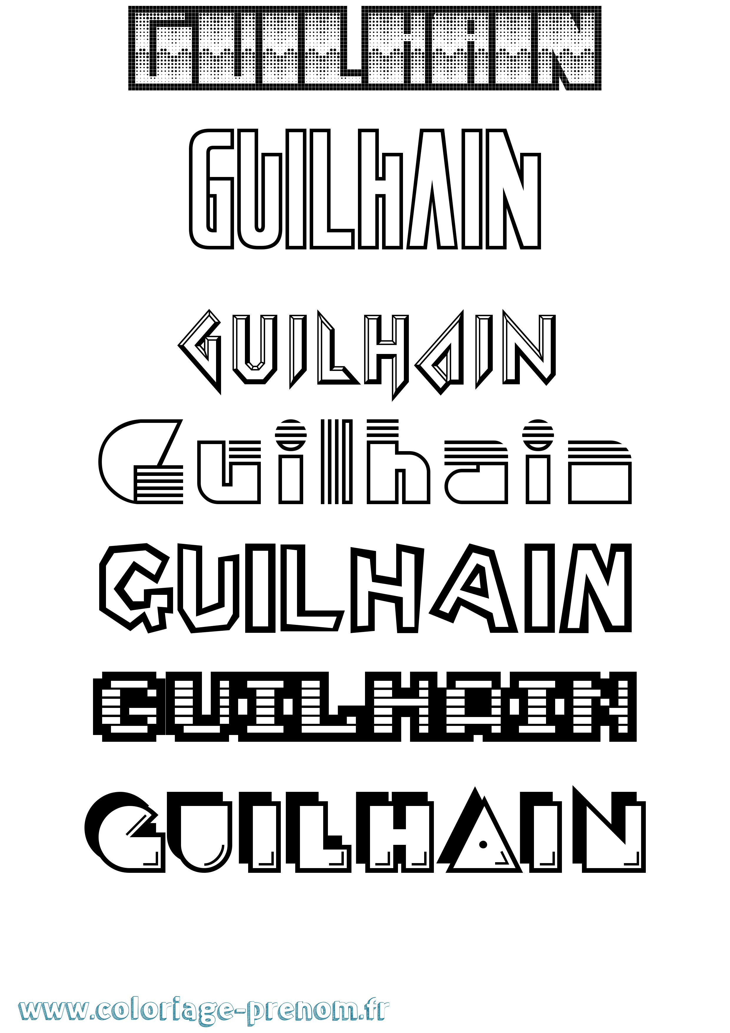 Coloriage Guilhain Jeux Vidéos Coloriage prénom Guilhain Jeux Vidéos