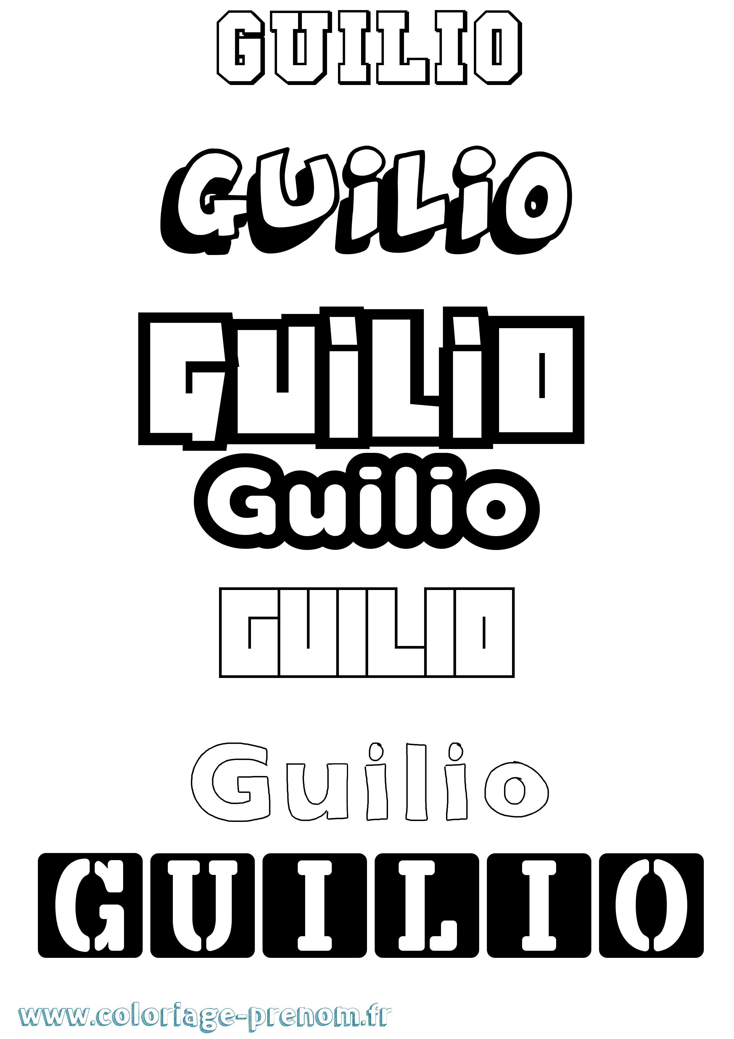 Coloriage Guilio Simple Coloriage prénom Guilio Simple
