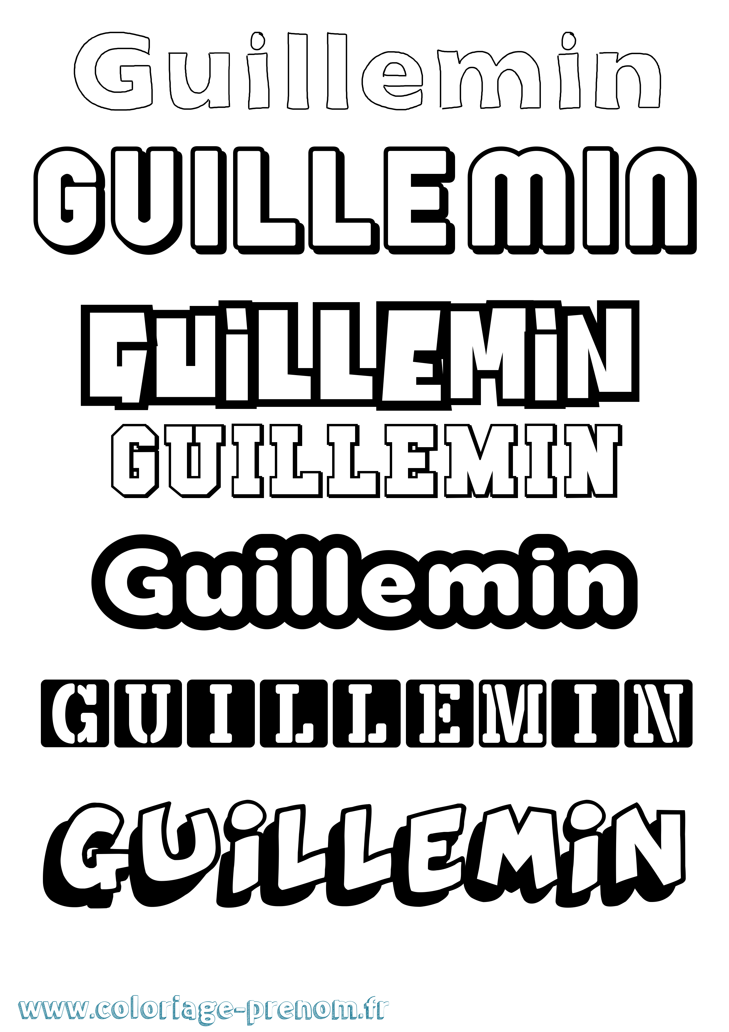 Coloriage Guillemin Simple Coloriage prénom Guillemin Simple