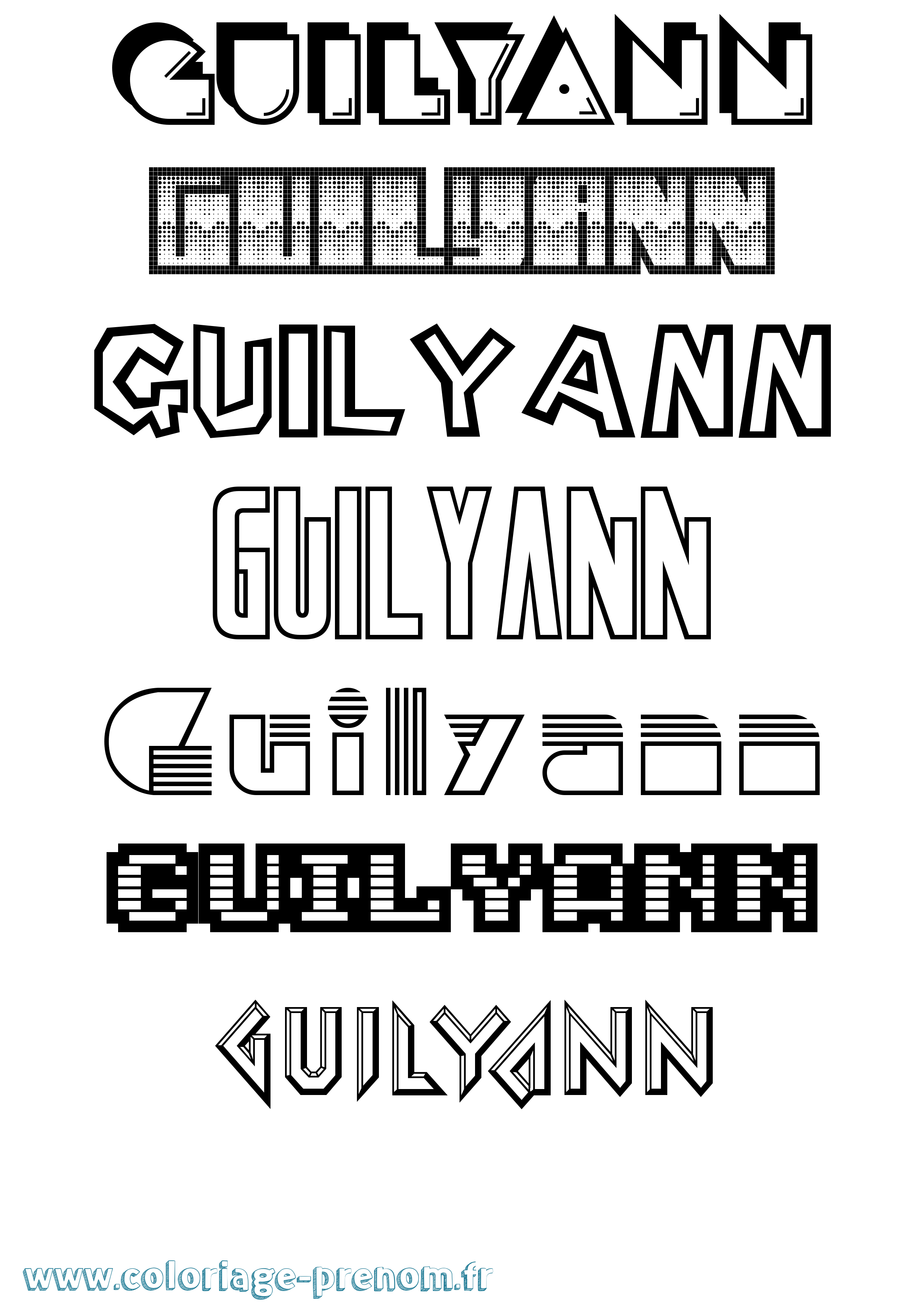 Coloriage Guilyann Jeux Vidéos Coloriage prénom Guilyann Jeux Vidéos