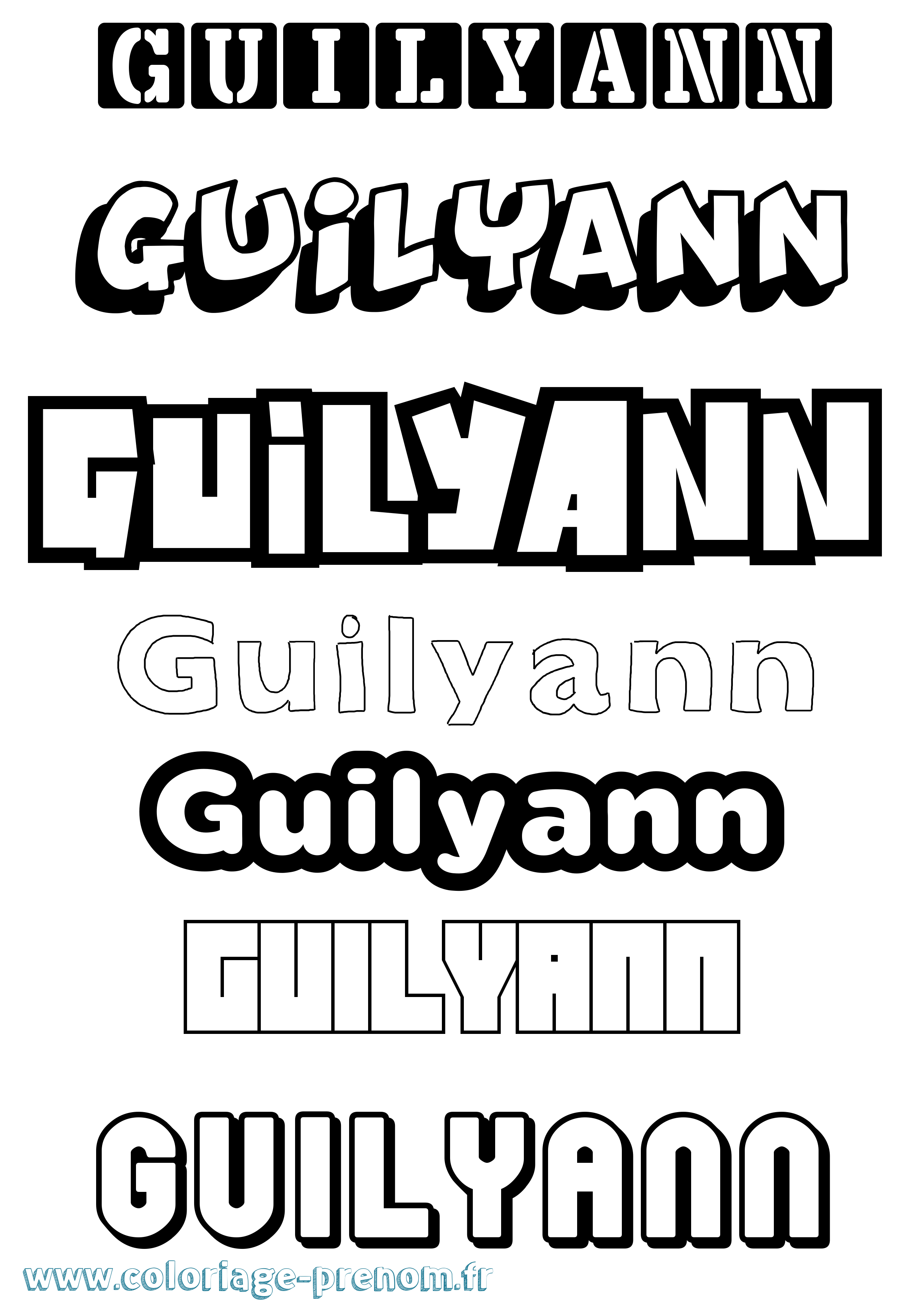 Coloriage Guilyann Simple Coloriage prénom Guilyann Simple