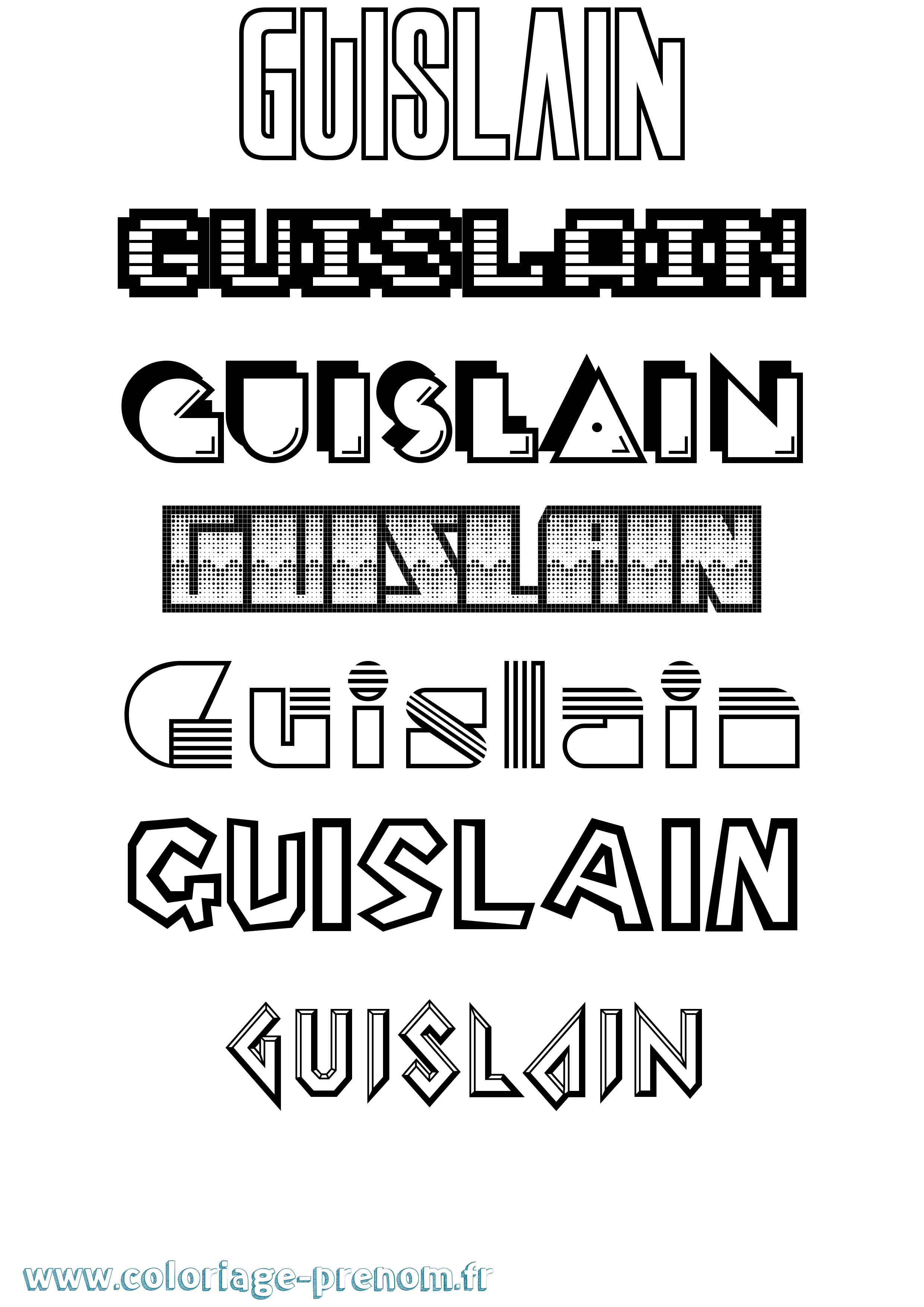 Coloriage Guislain Jeux Vidéos Coloriage prénom Guislain Jeux Vidéos