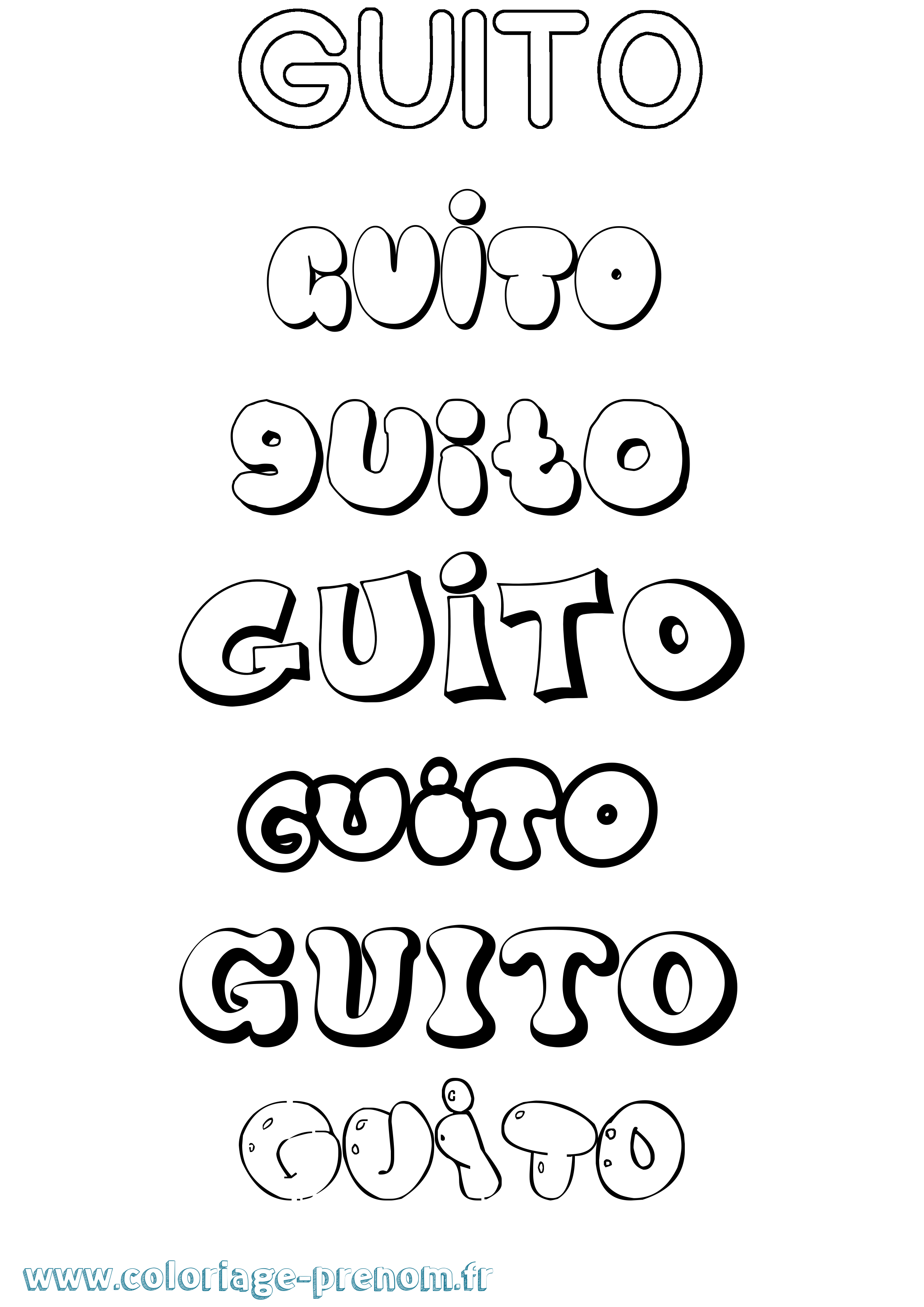 Coloriage Guito Bubble Coloriage prénom Guito Bubble