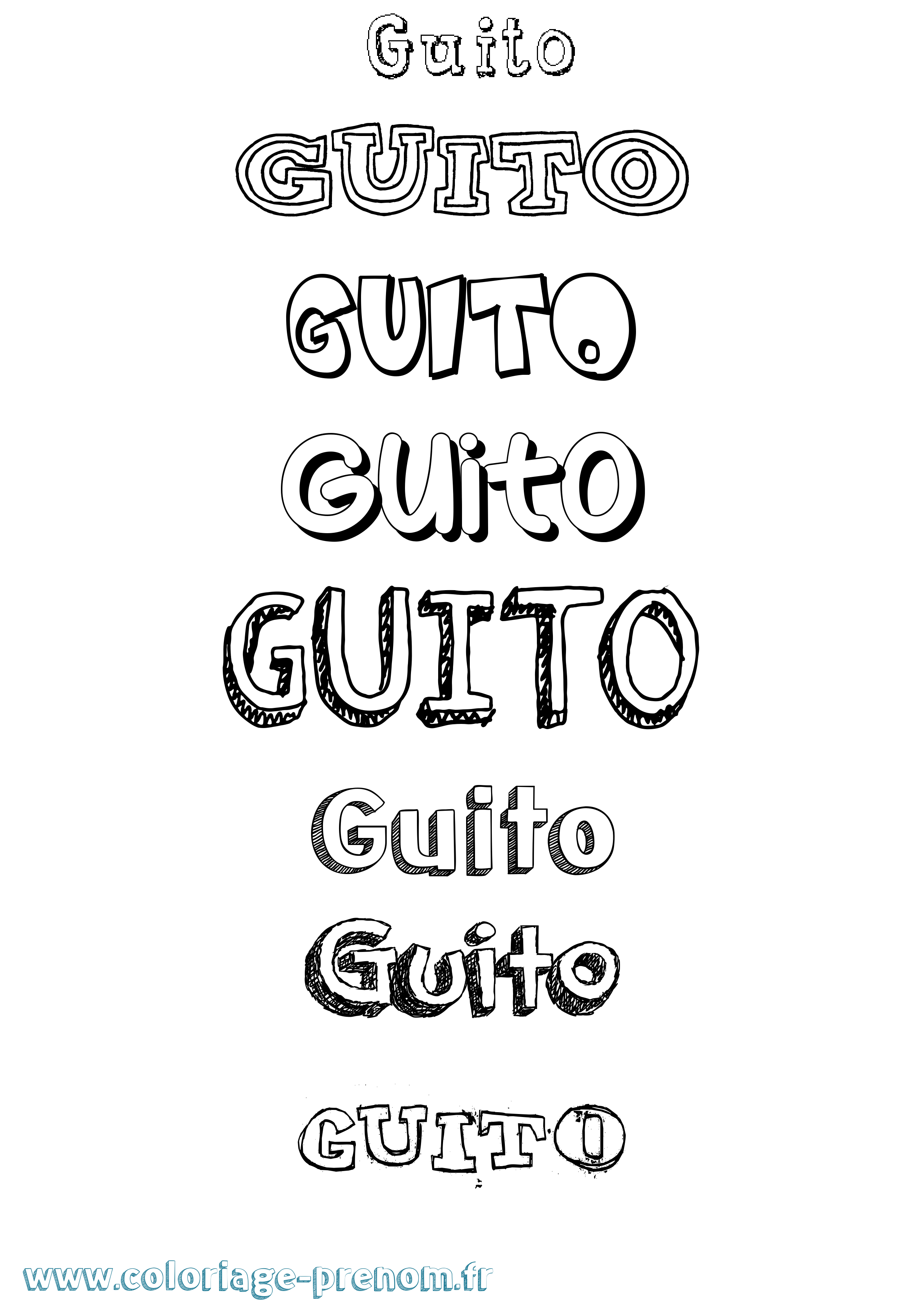 Coloriage Guito Dessiné Coloriage prénom Guito Dessiné