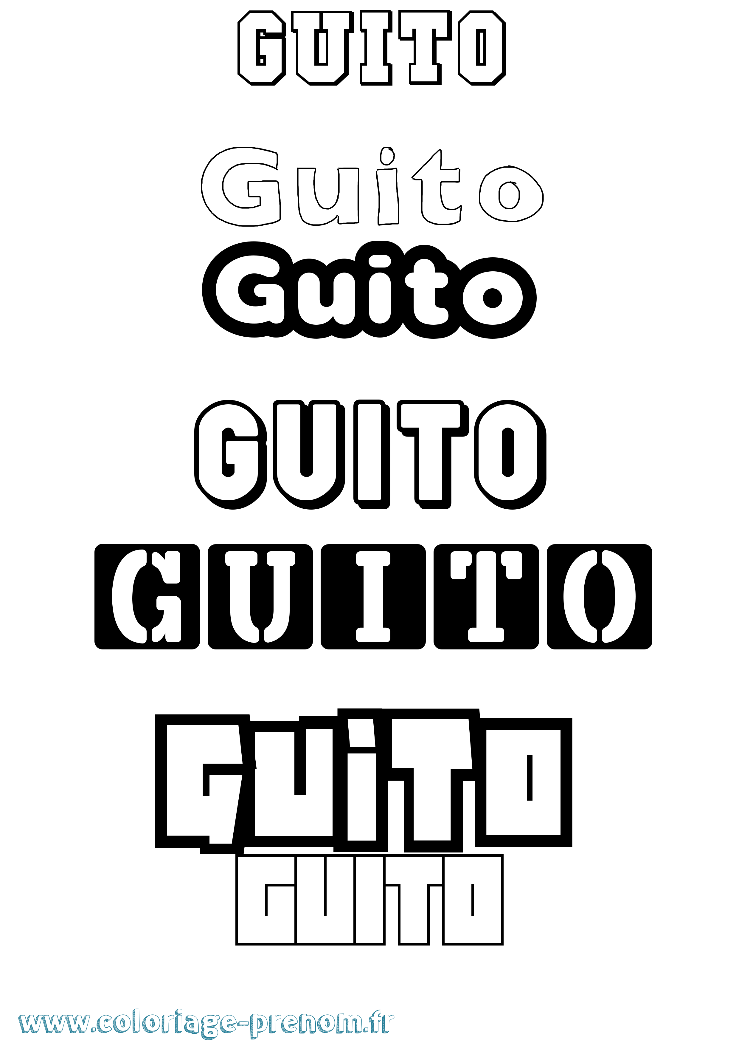 Coloriage Guito Simple Coloriage prénom Guito Simple