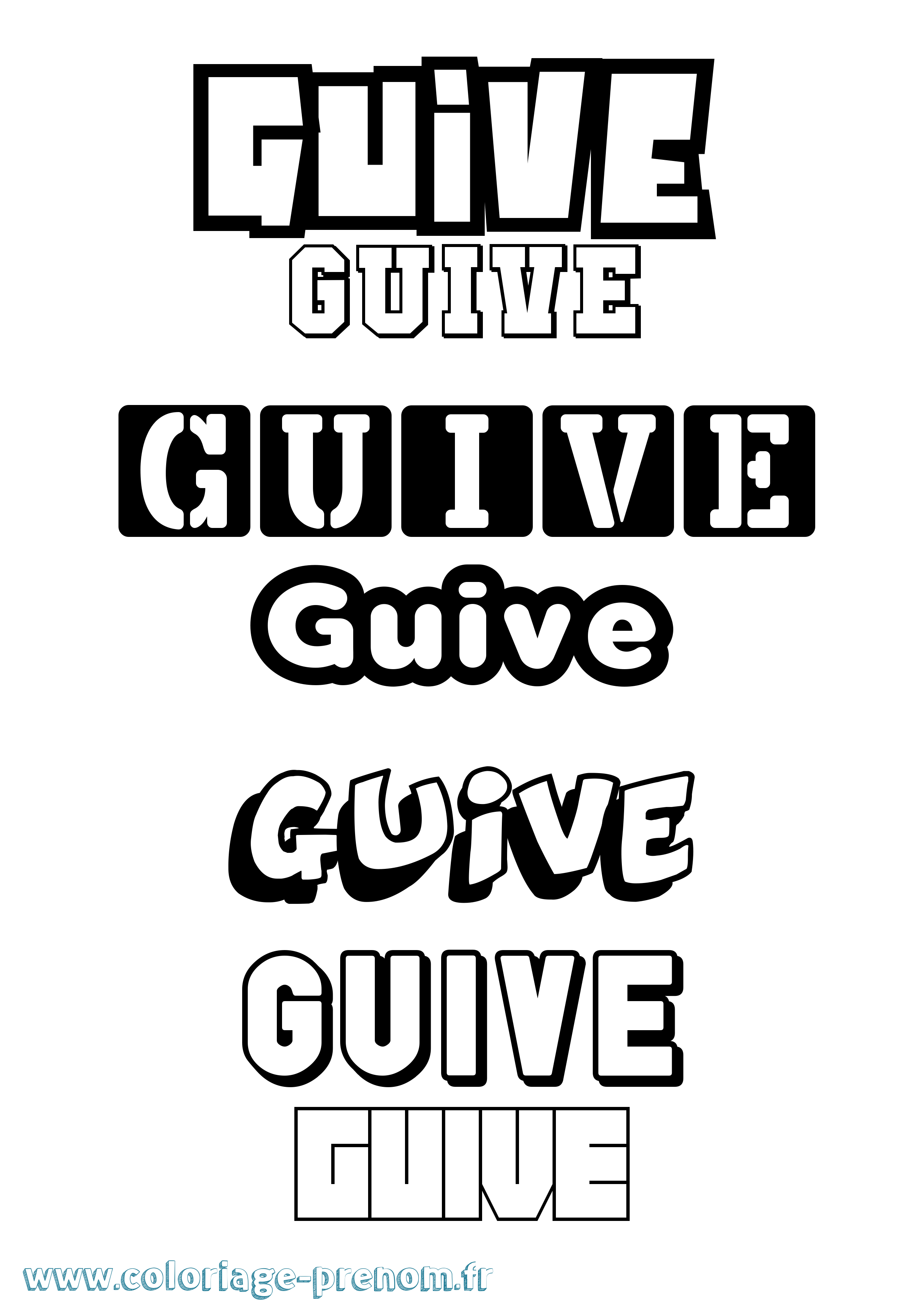 Coloriage Guive Simple Coloriage prénom Guive Simple
