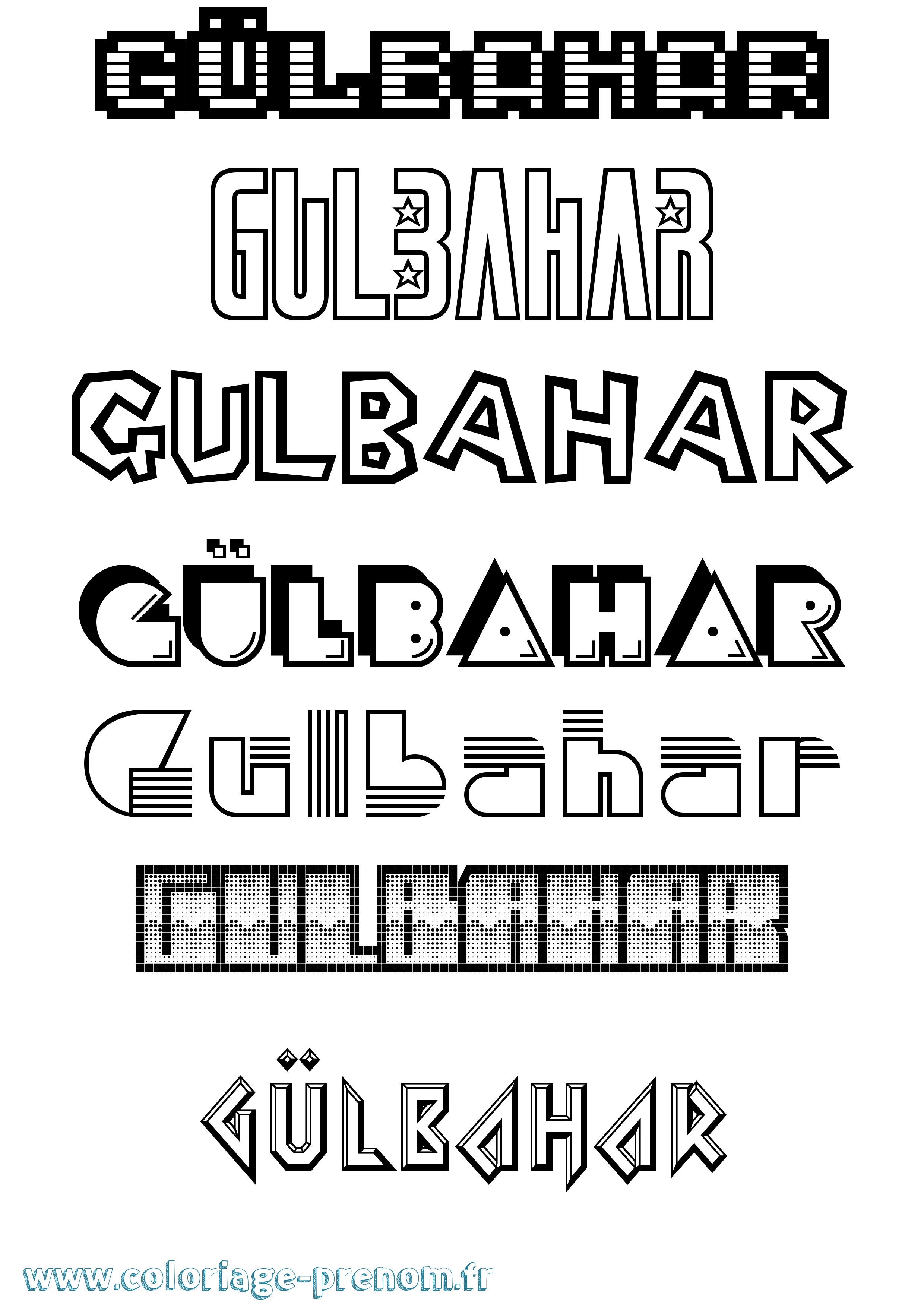 Coloriage Gülbahar Jeux Vidéos Coloriage prénom Gülbahar Jeux Vidéos
