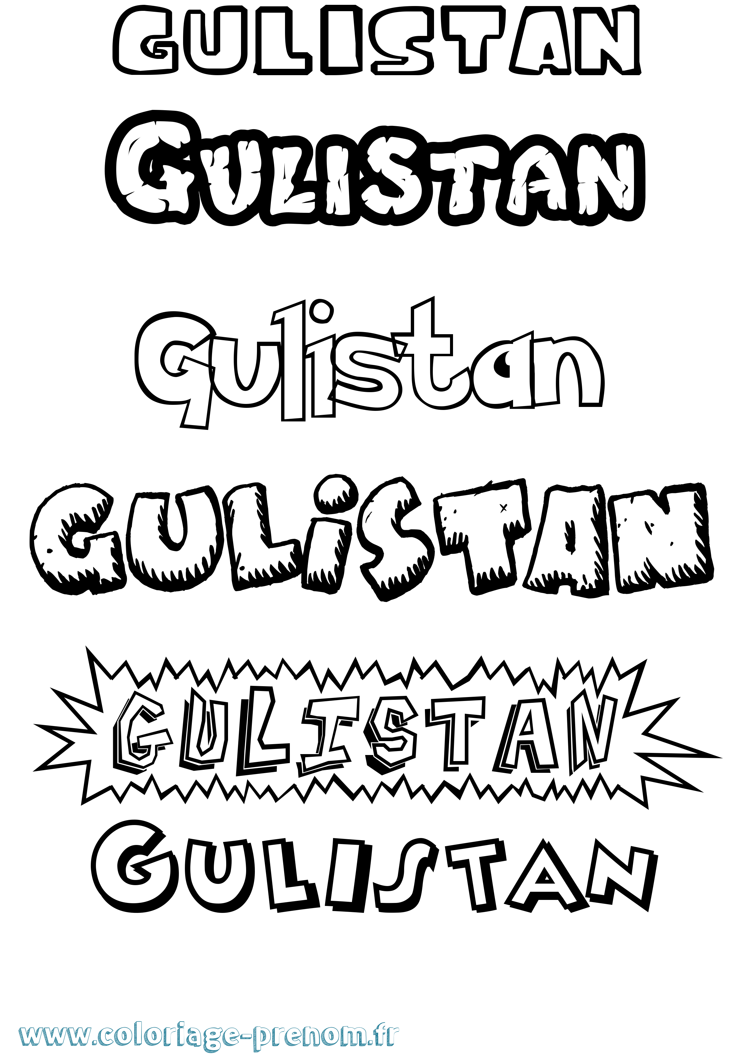 Coloriage Gulistan Dessin Animé Coloriage prénom Gulistan Dessin Animé