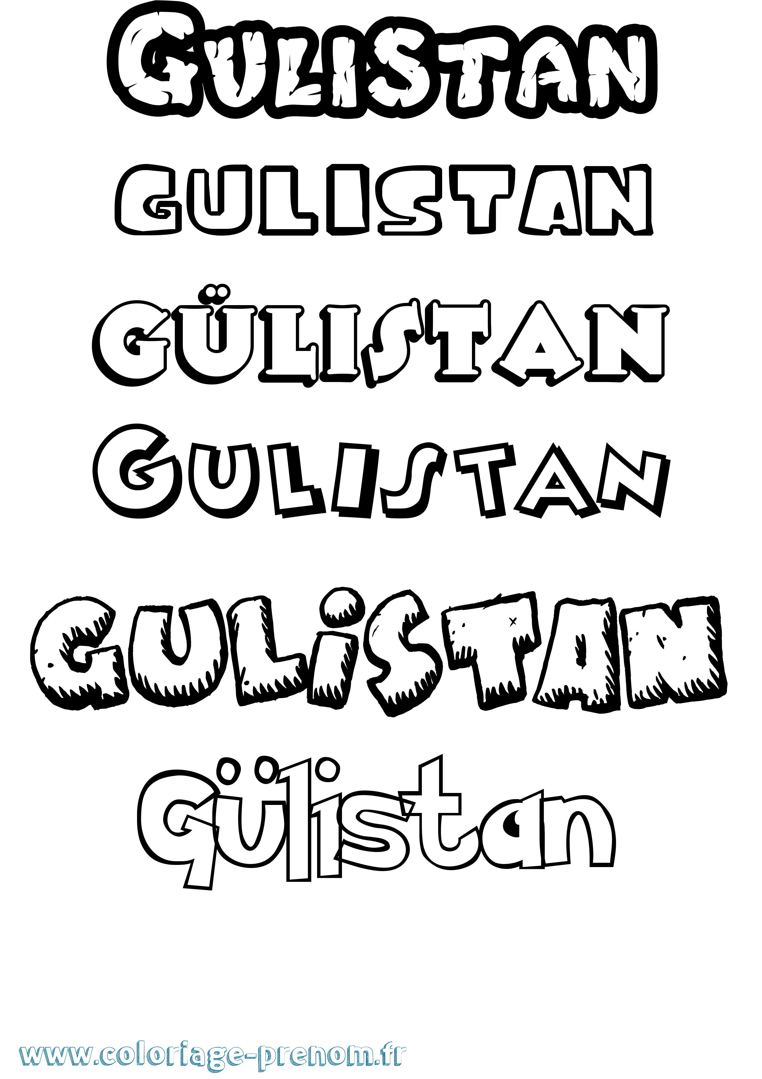 Coloriage Gülistan Dessin Animé Coloriage prénom Gülistan Dessin Animé