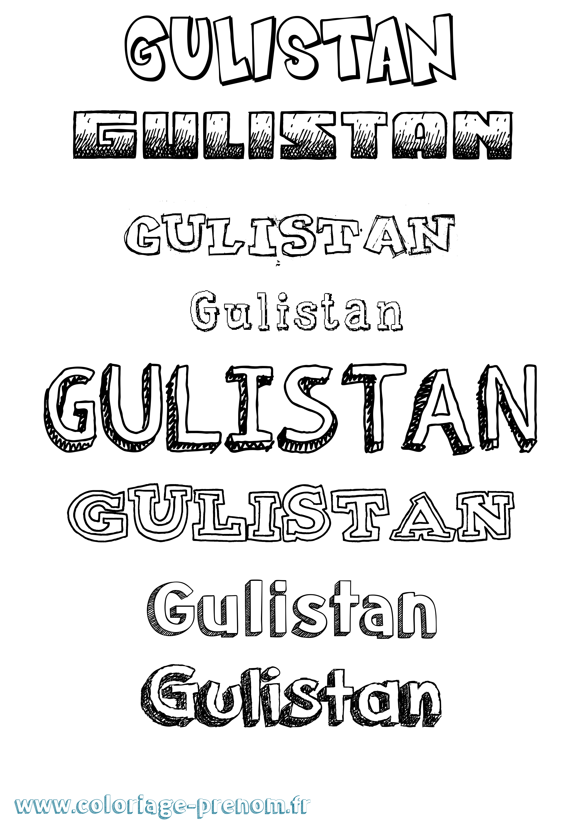 Coloriage Gulistan Dessiné Coloriage prénom Gulistan Dessiné