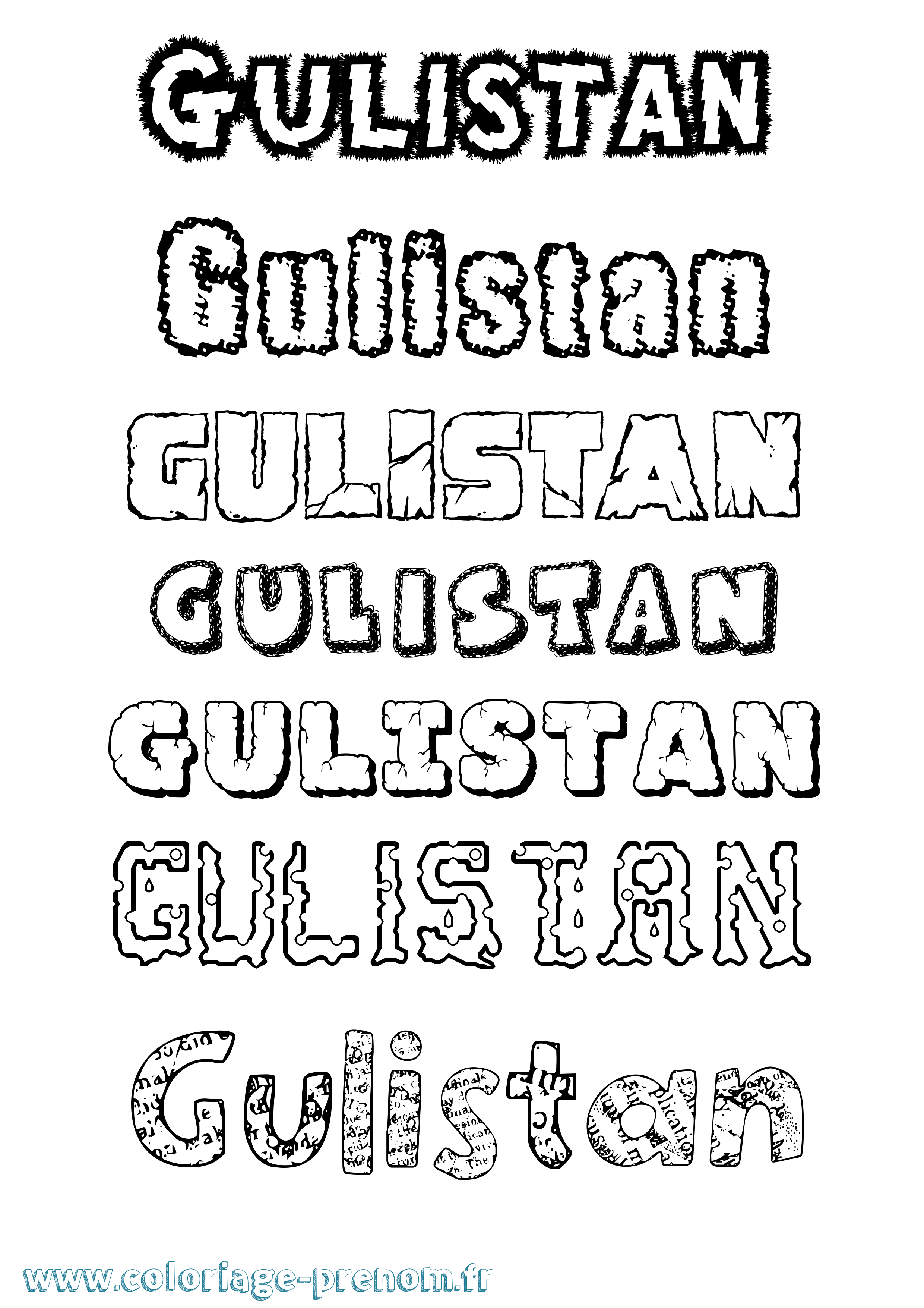 Coloriage Gulistan Destructuré Coloriage prénom Gulistan Destructuré