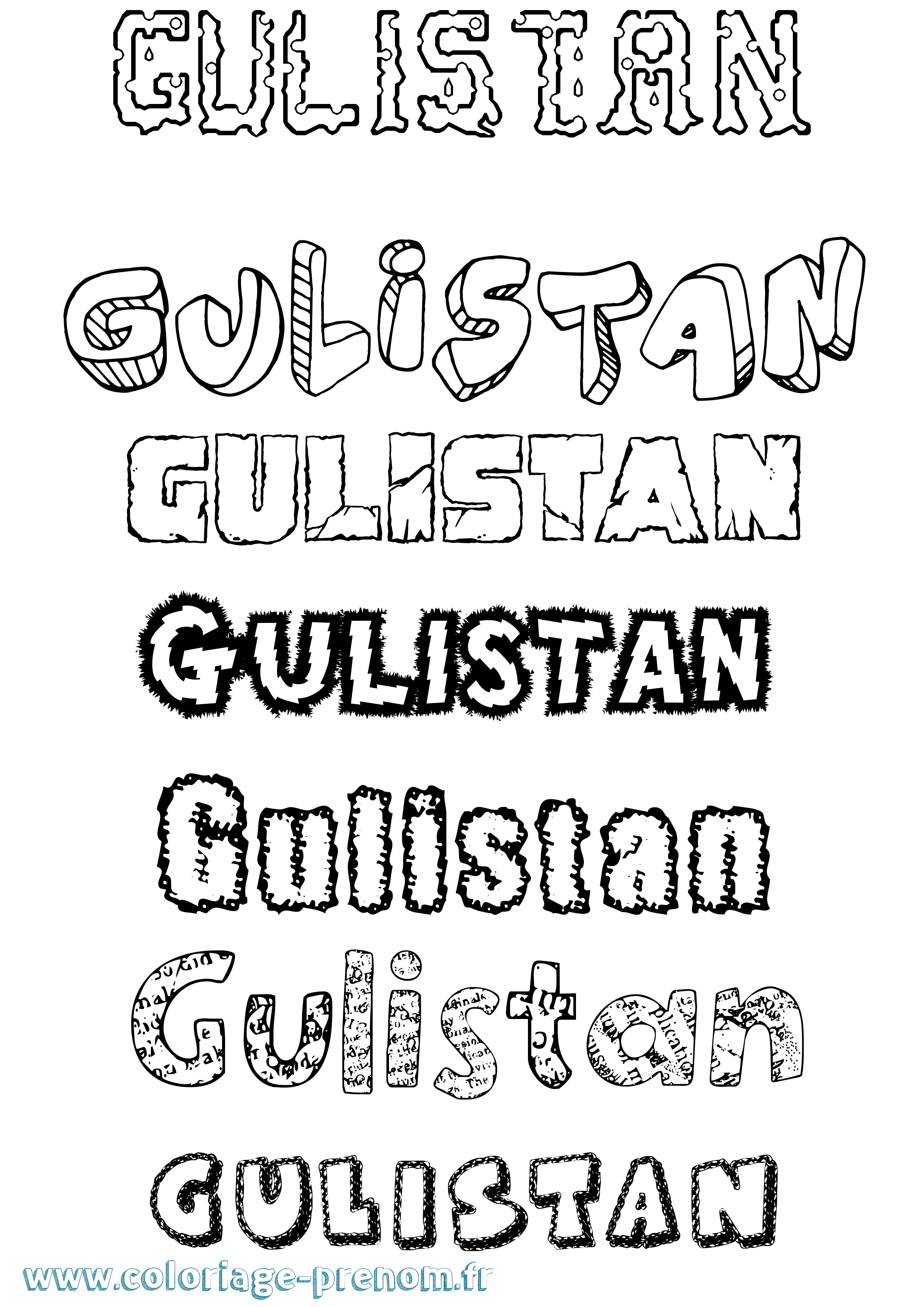Coloriage Gülistan Destructuré Coloriage prénom Gülistan Destructuré