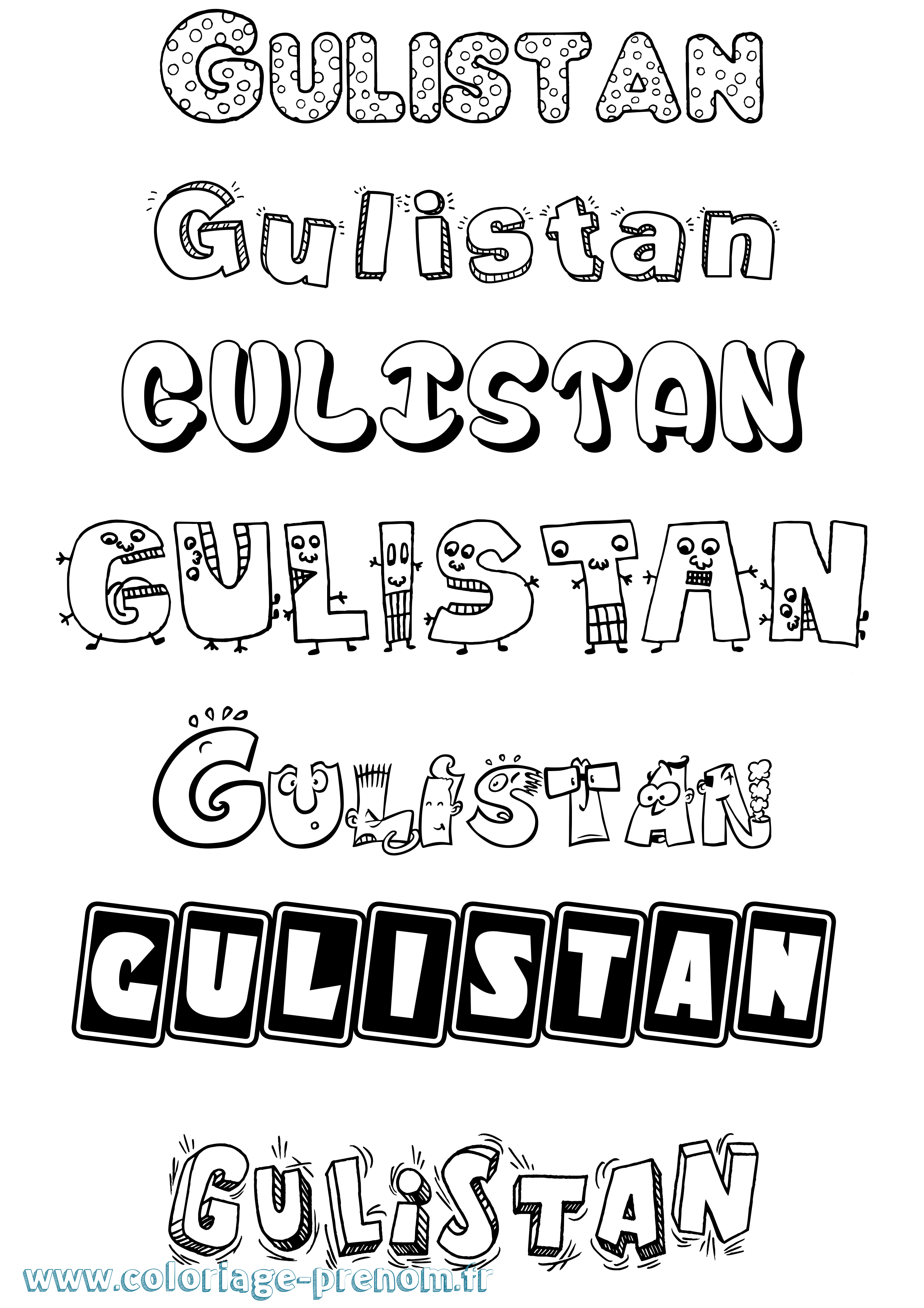 Coloriage Gulistan Fun Coloriage prénom Gulistan Fun