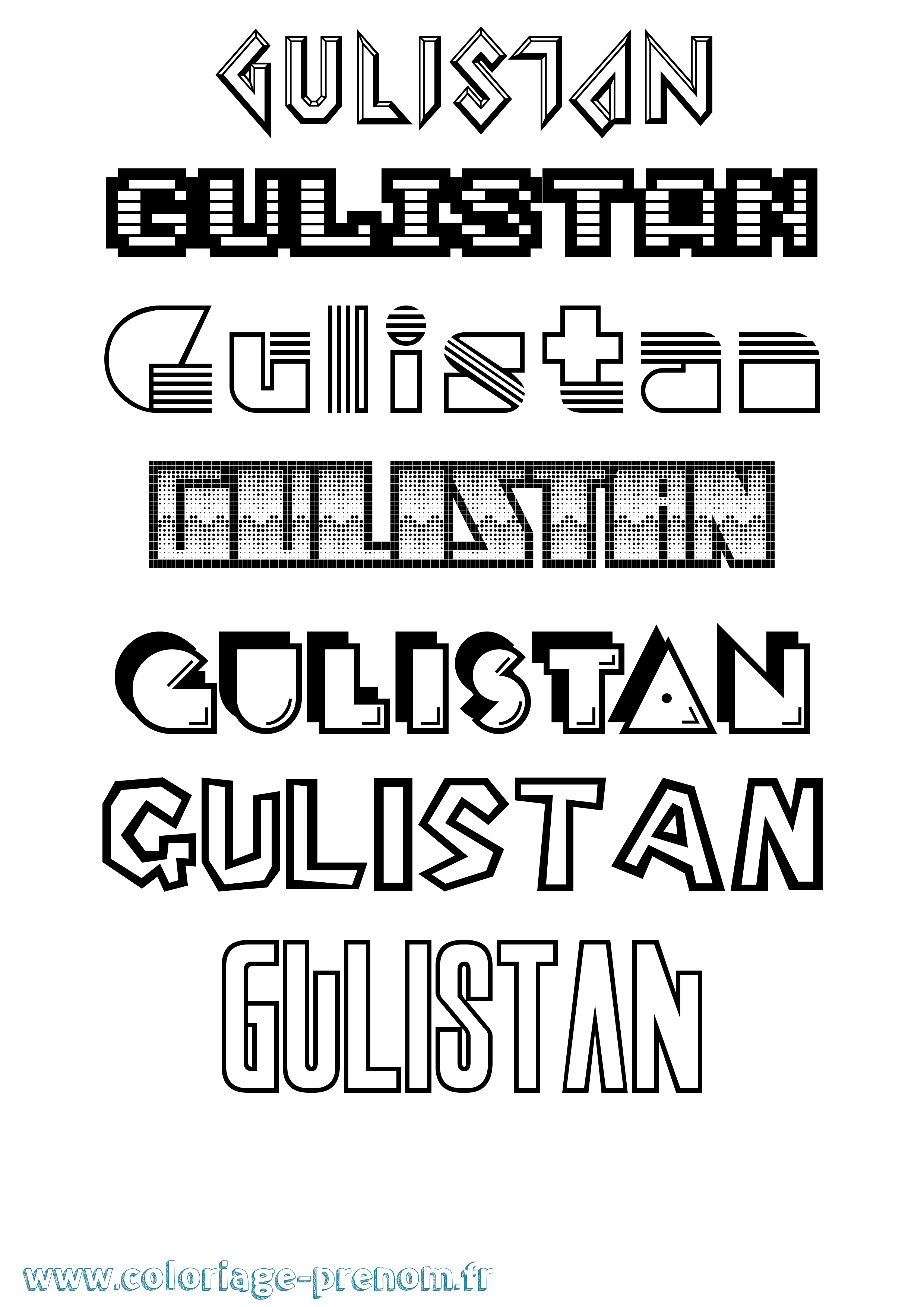 Coloriage Gulistan Jeux Vidéos Coloriage prénom Gulistan Jeux Vidéos