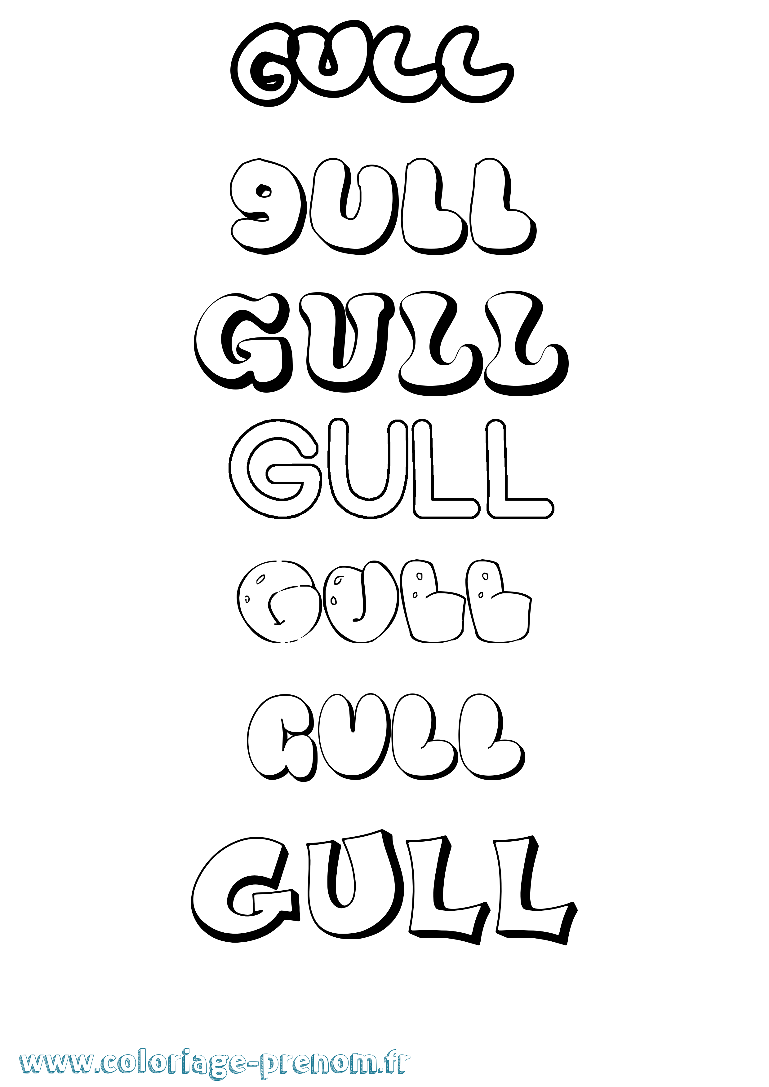 Coloriage Gull Bubble Coloriage prénom Gull Bubble