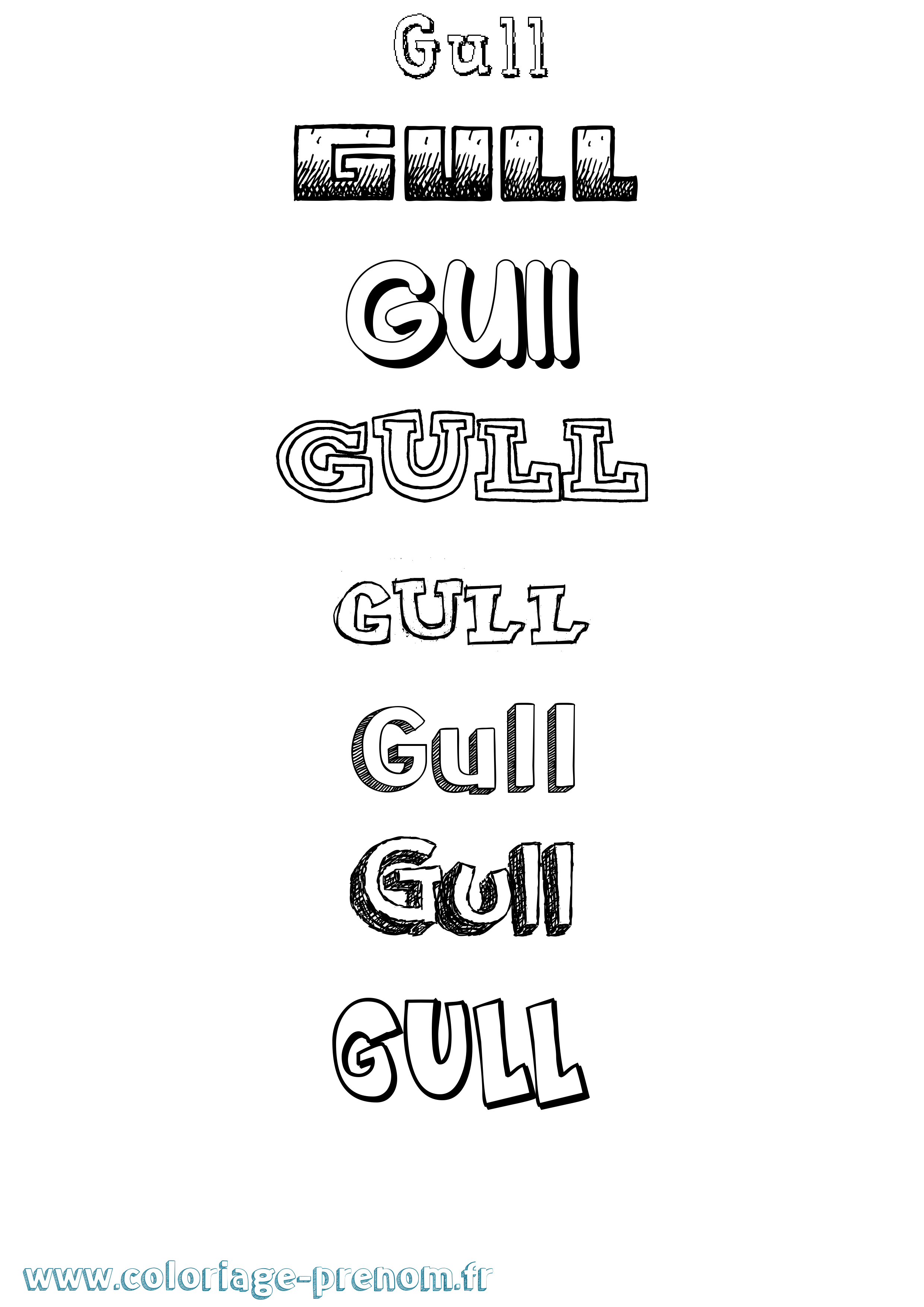 Coloriage Gull Dessiné Coloriage prénom Gull Dessiné