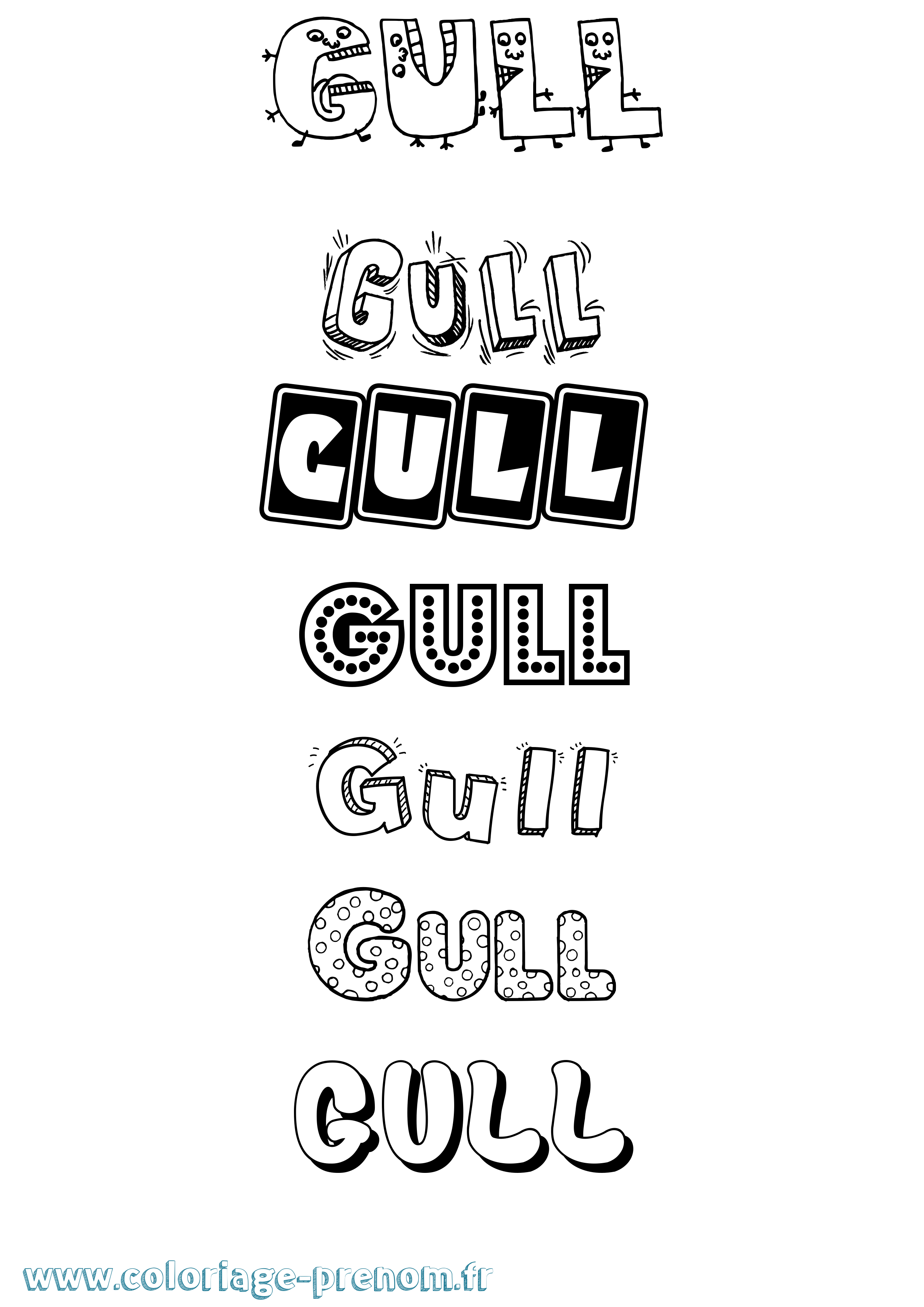 Coloriage Gull Fun Coloriage prénom Gull Fun