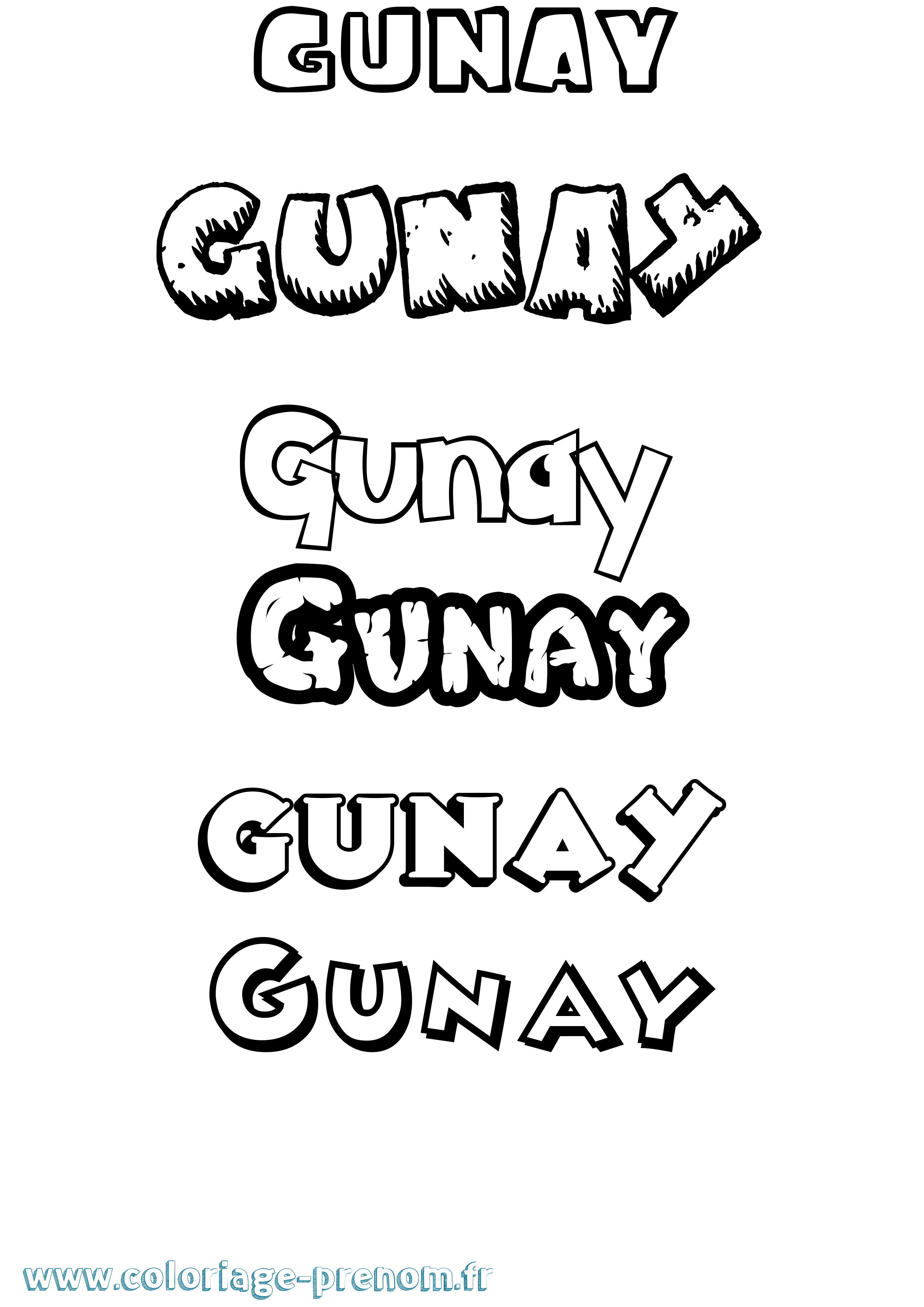 Coloriage Gunay Dessin Animé Coloriage prénom Gunay Dessin Animé