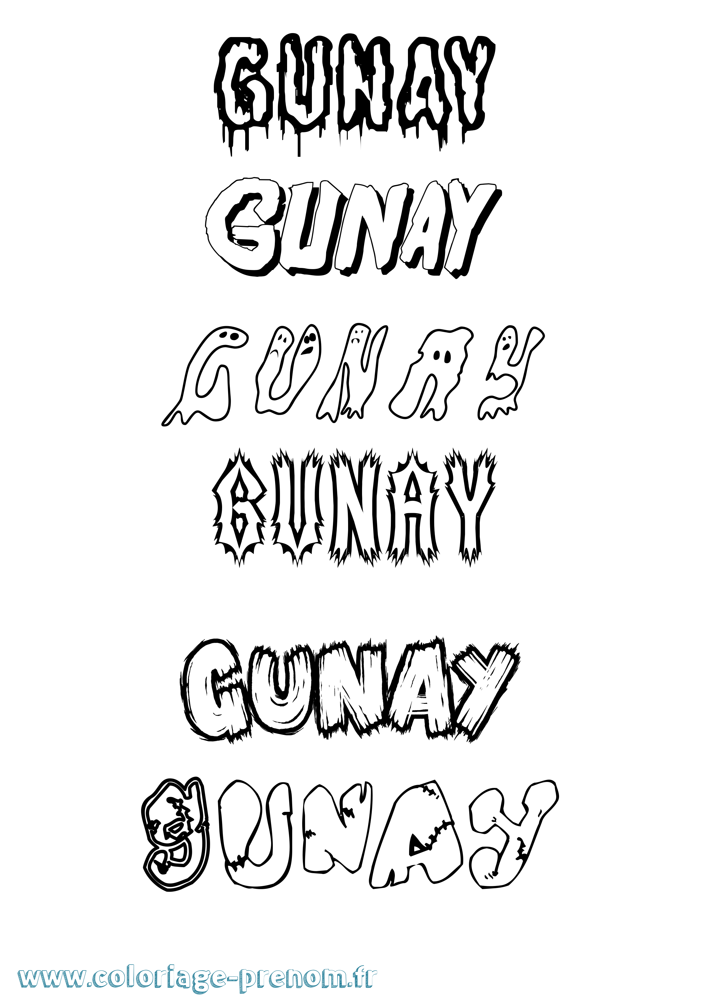 Coloriage Gunay Frisson Coloriage prénom Gunay Frisson