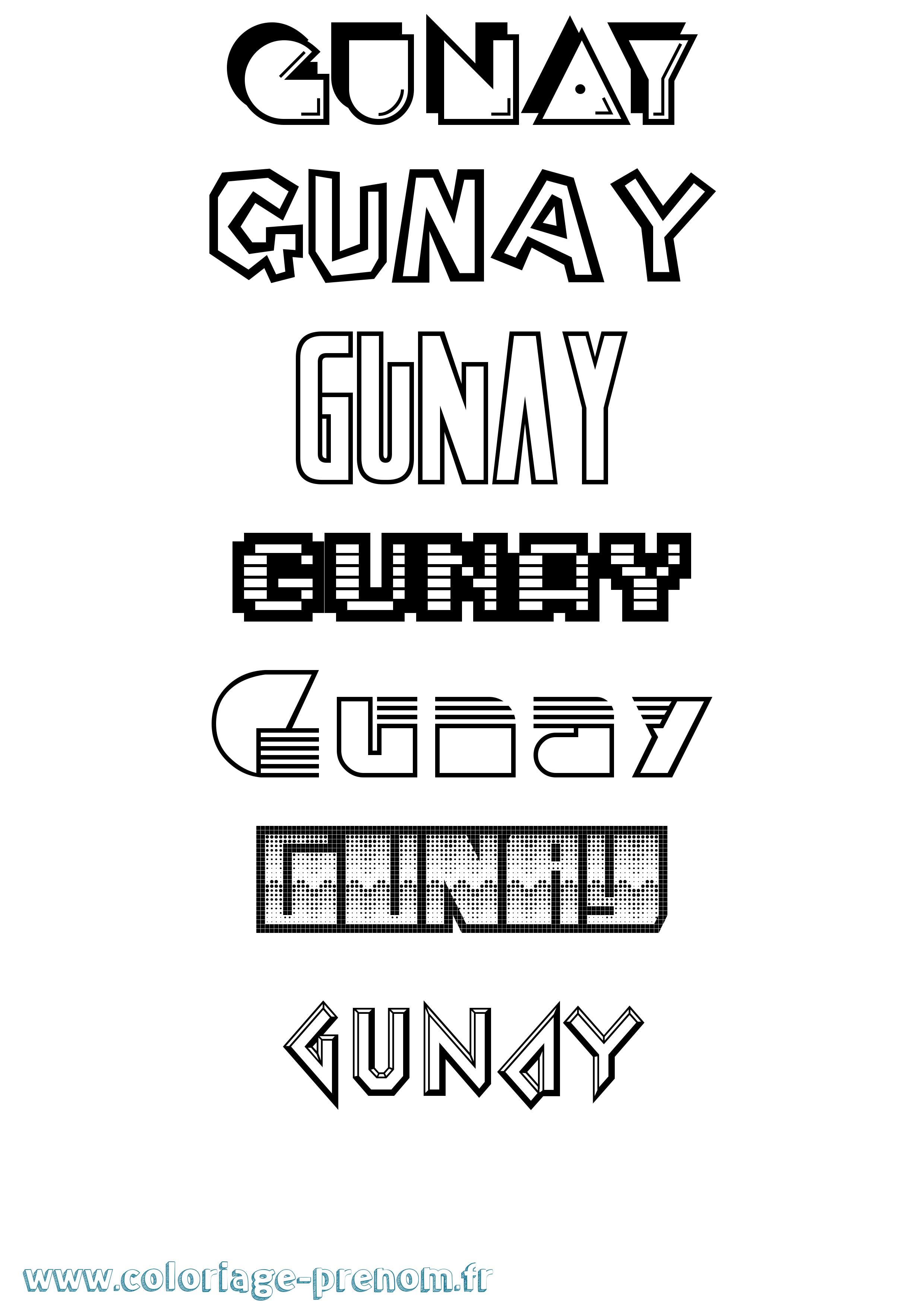 Coloriage Gunay Jeux Vidéos Coloriage prénom Gunay Jeux Vidéos