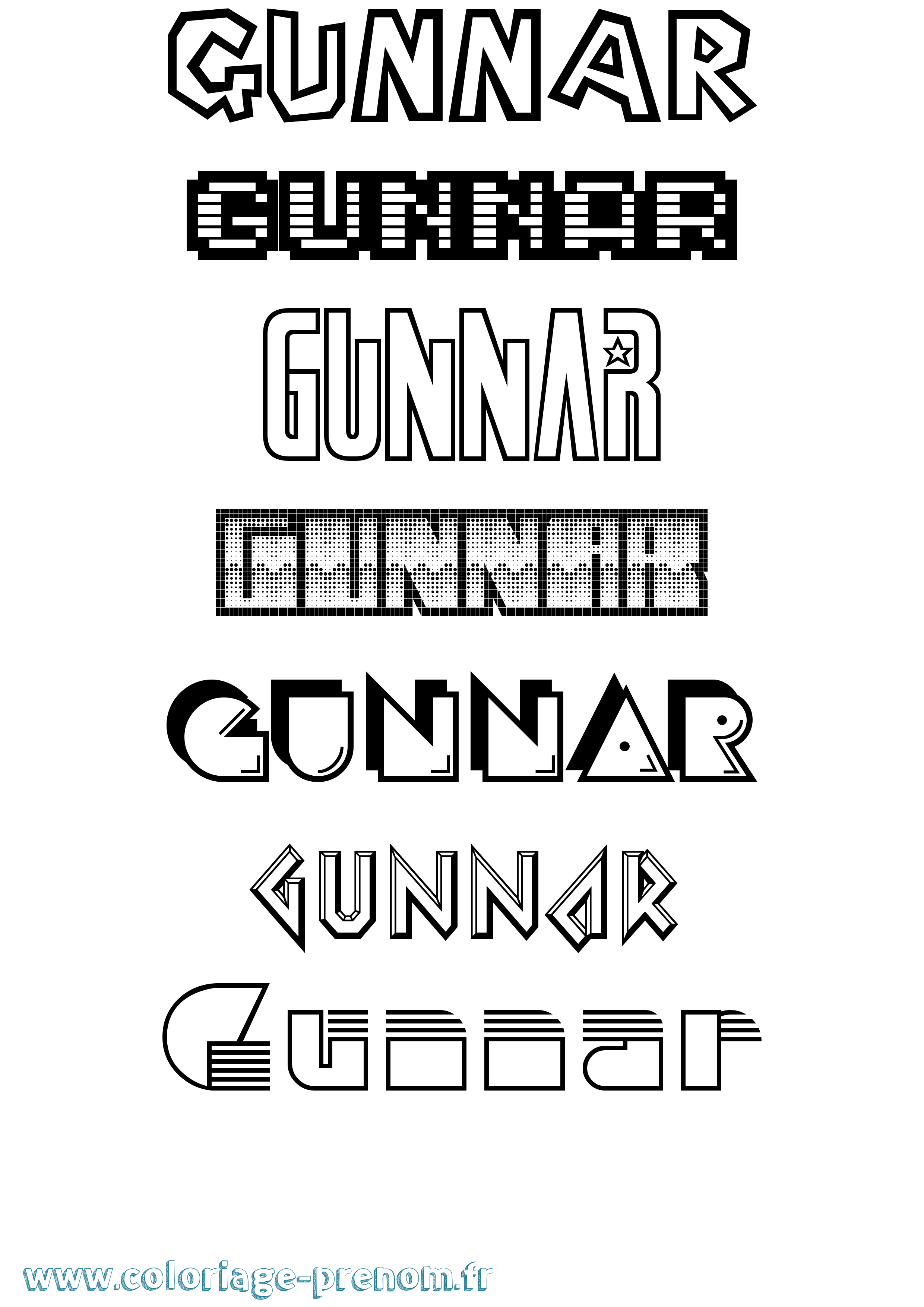 Coloriage Gunnar Jeux Vidéos Coloriage prénom Gunnar Jeux Vidéos